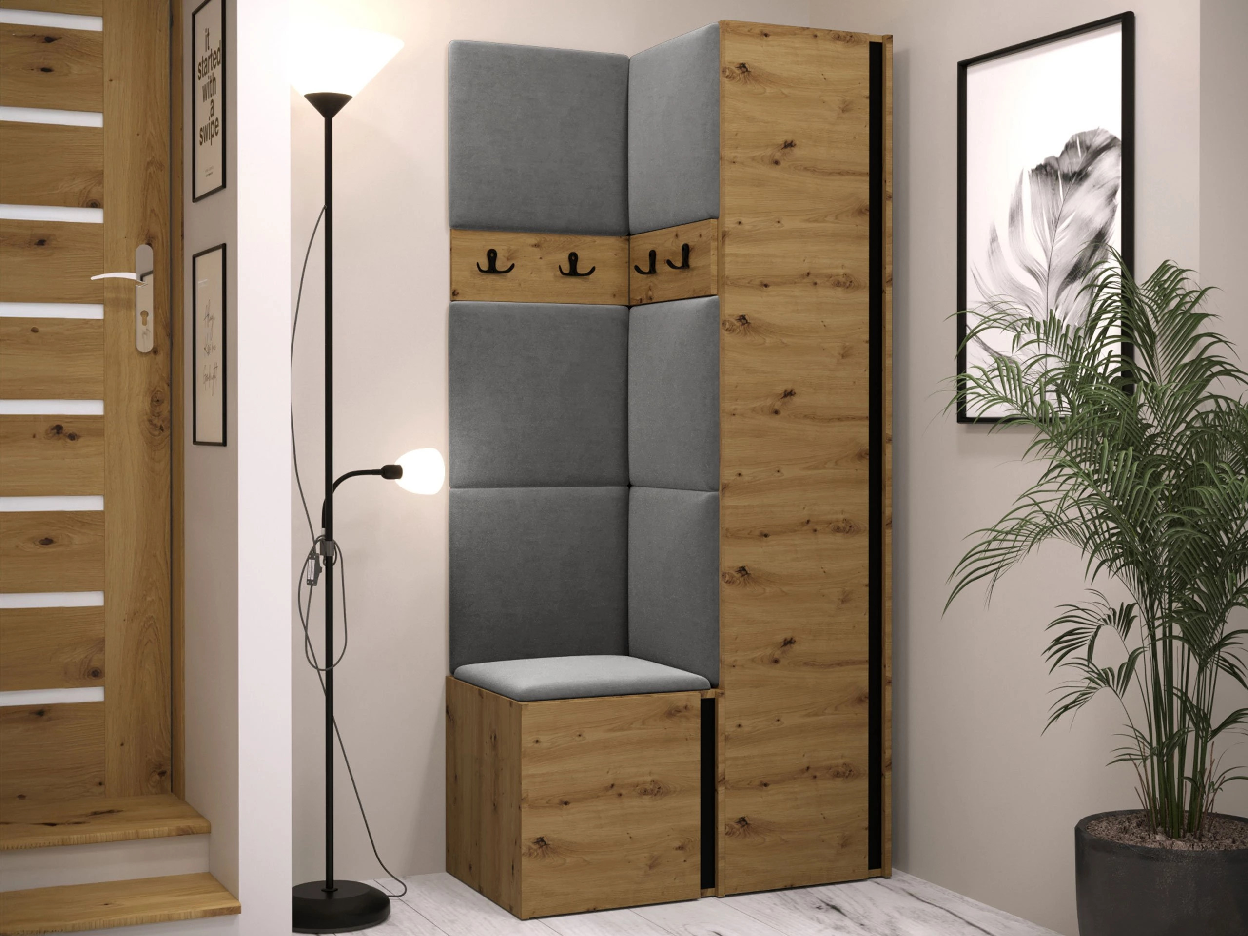 Hallway set Pinis XXIV (Artisan oak + Black)
