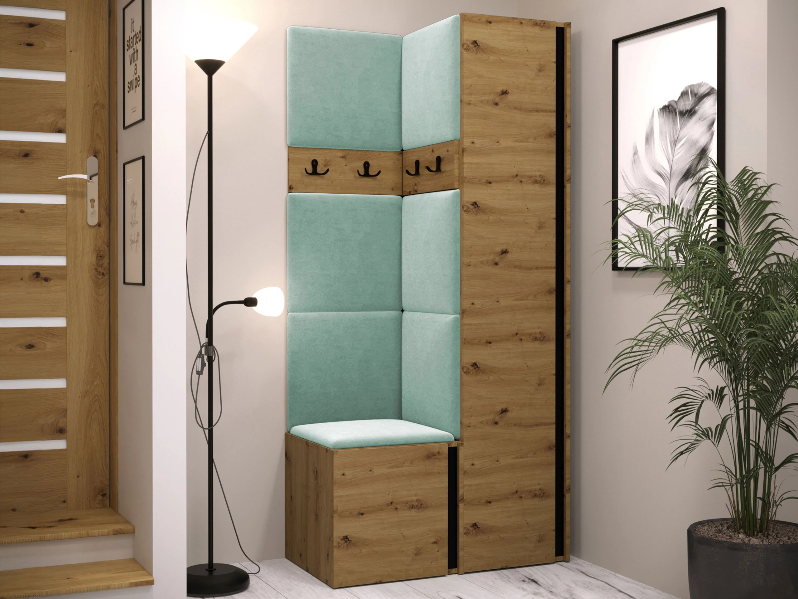 Hallway set Pinis XXIV (Artisan oak + Black)