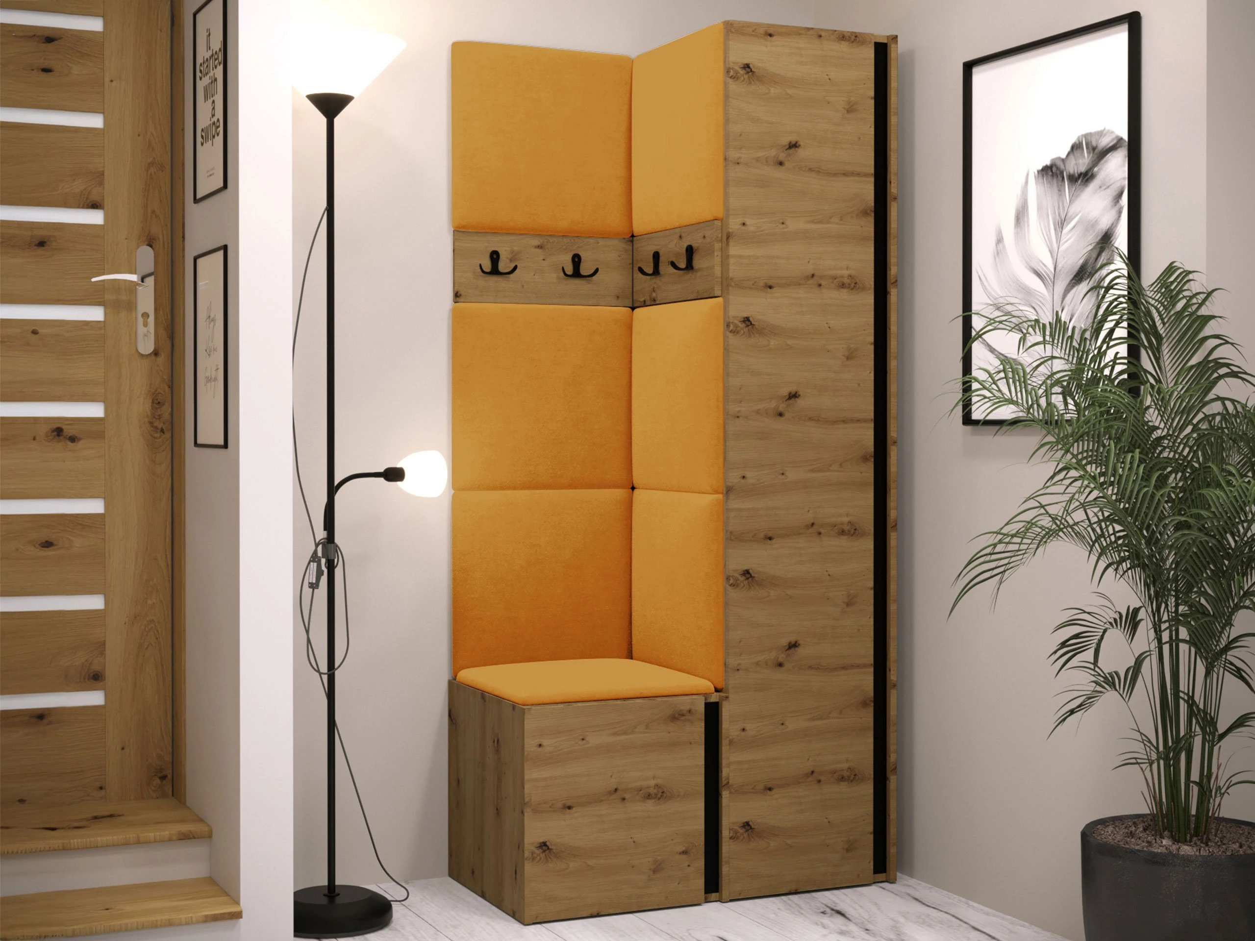Hallway set Pinis XXIV (Artisan oak + Black)