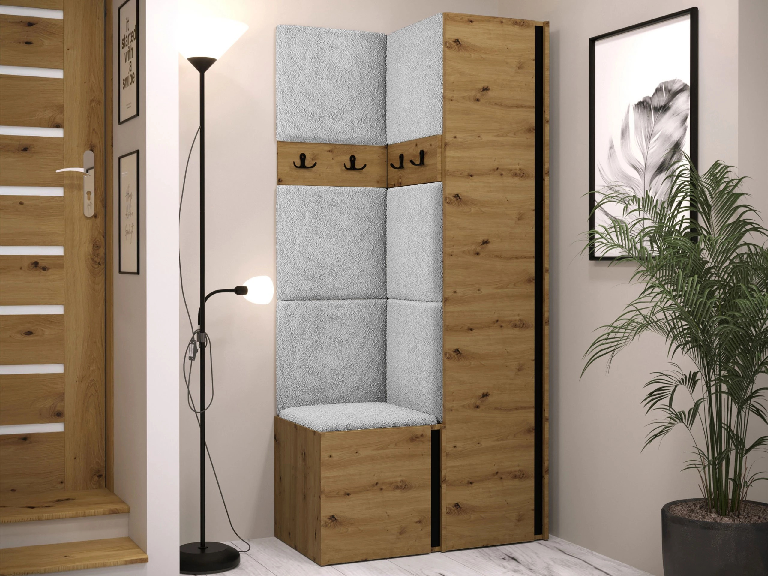 Hallway set Pinis XXIV (Artisan oak + Black)