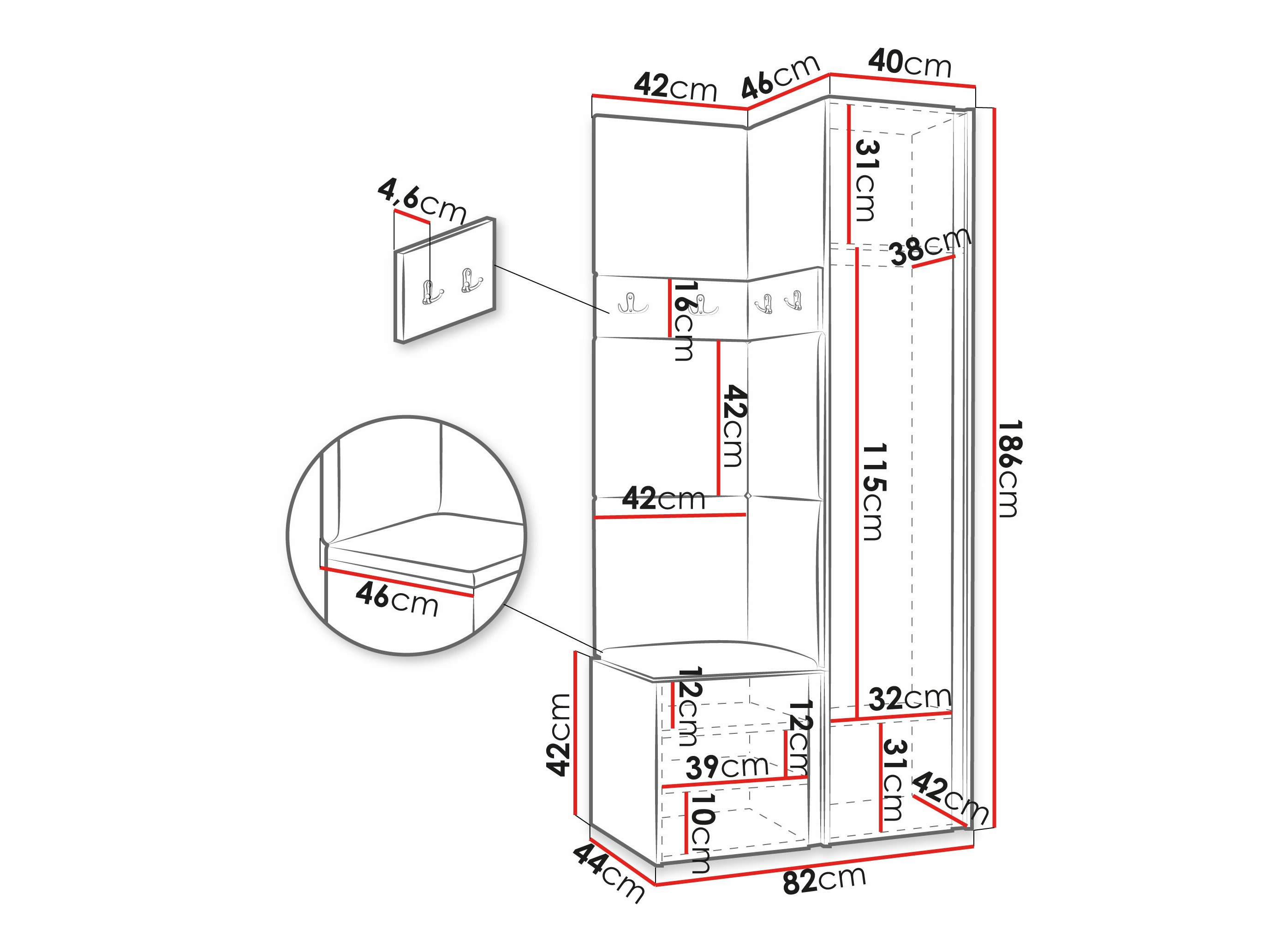 Hallway set Pinis XXIV (Graphite)