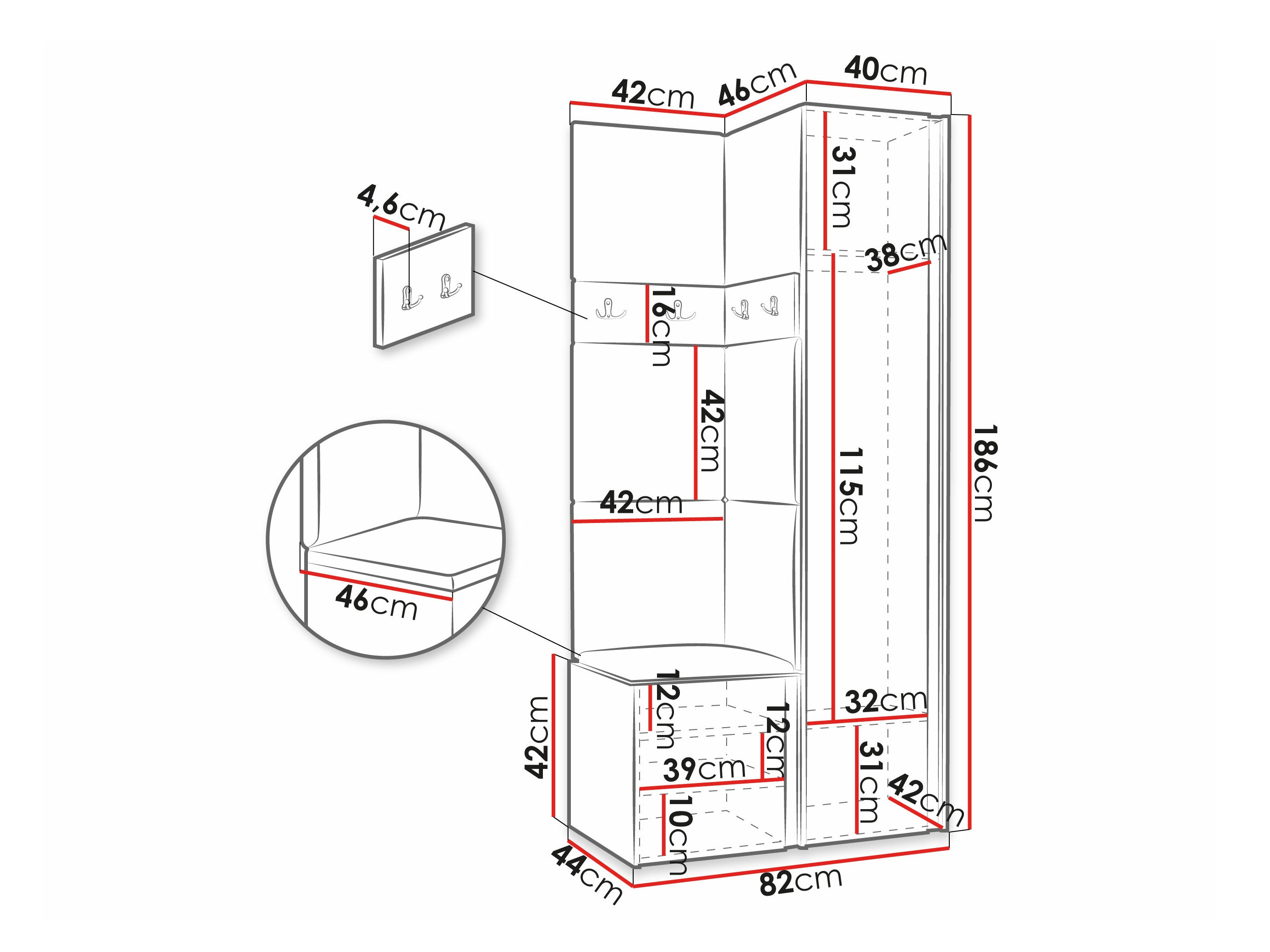Hallway set Pinis XXIV (Graphite)