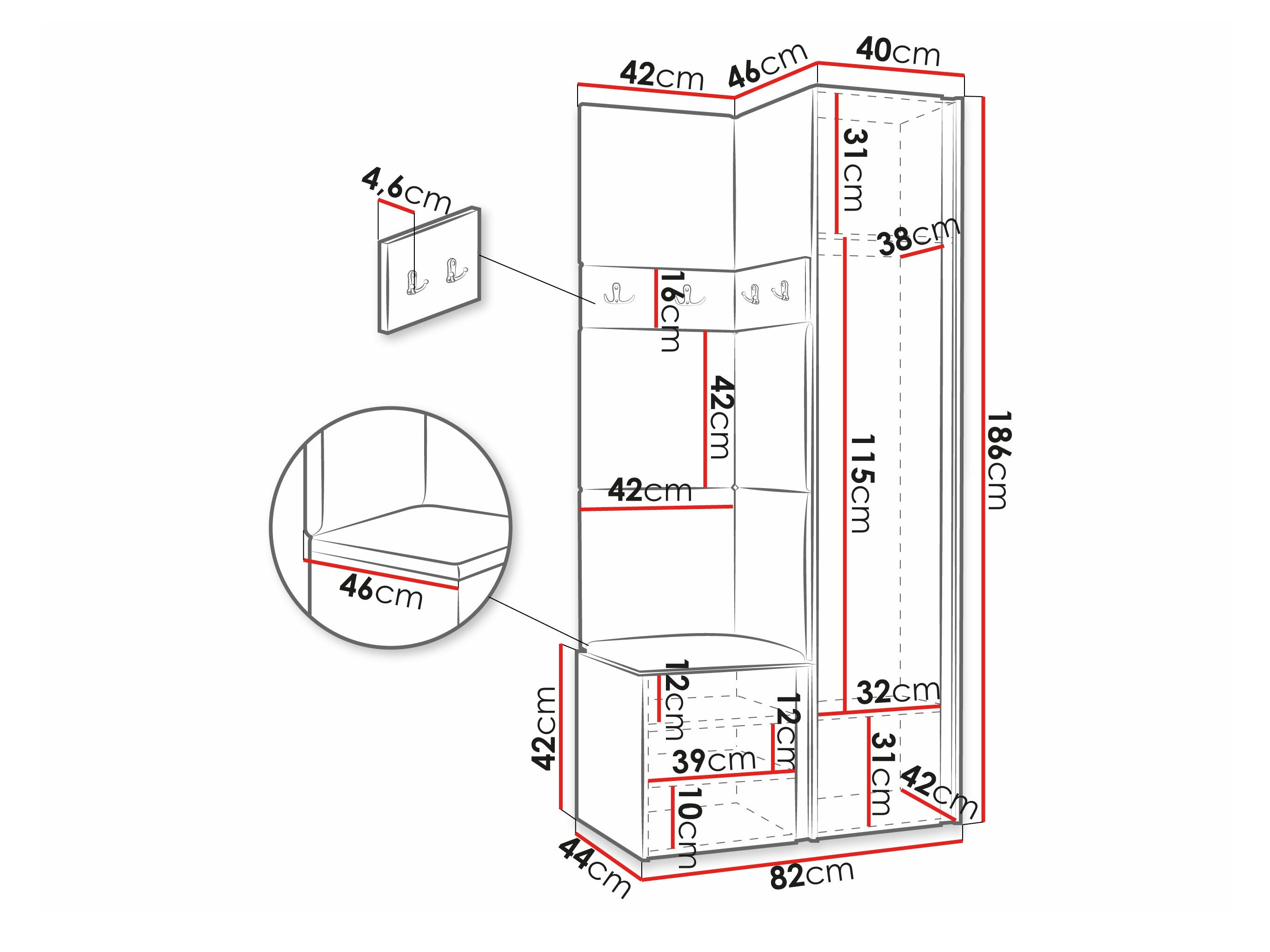 Hallway set Pinis XXIV (Graphite)