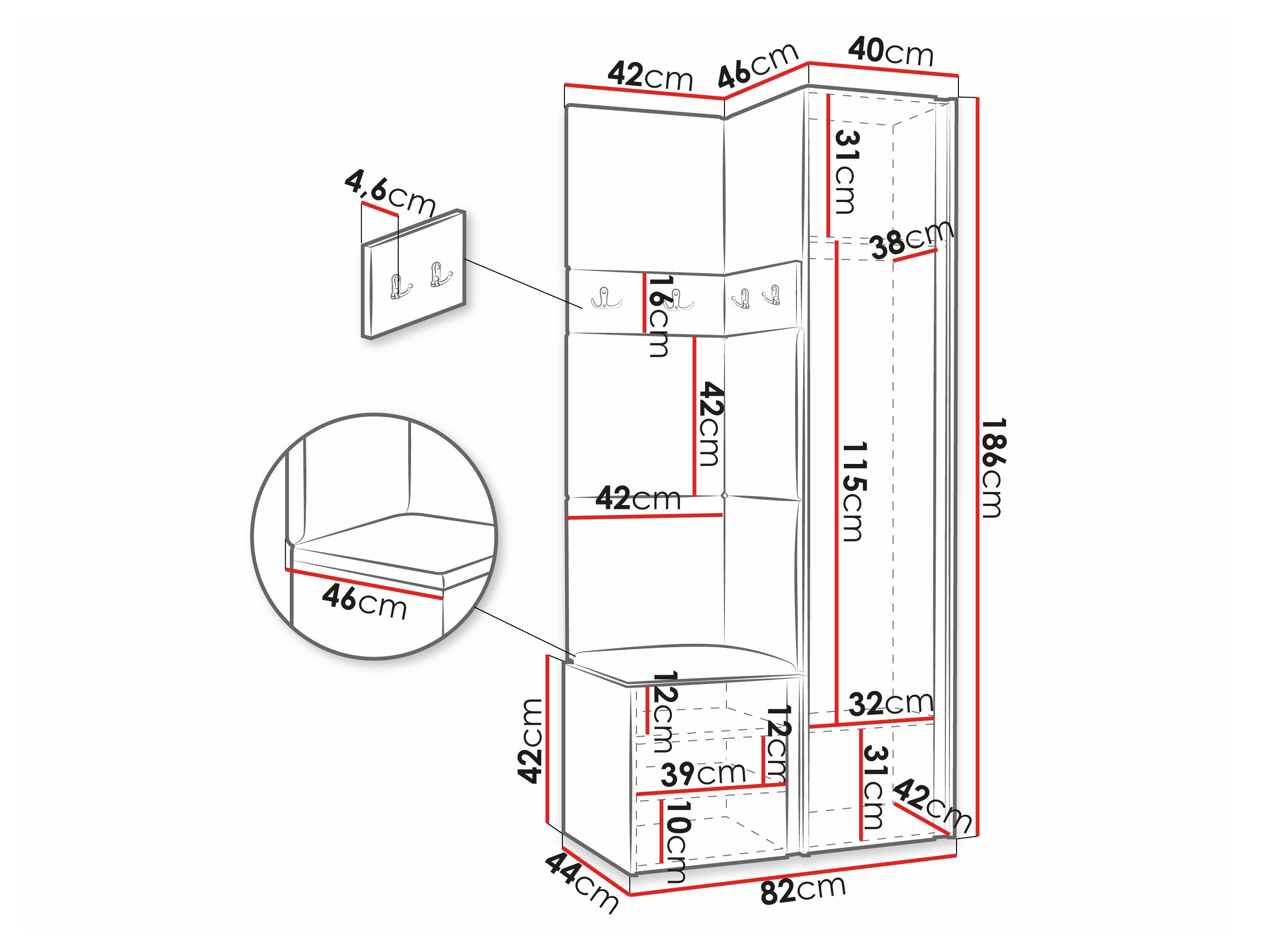 Hallway set Pinis XXIV (White)