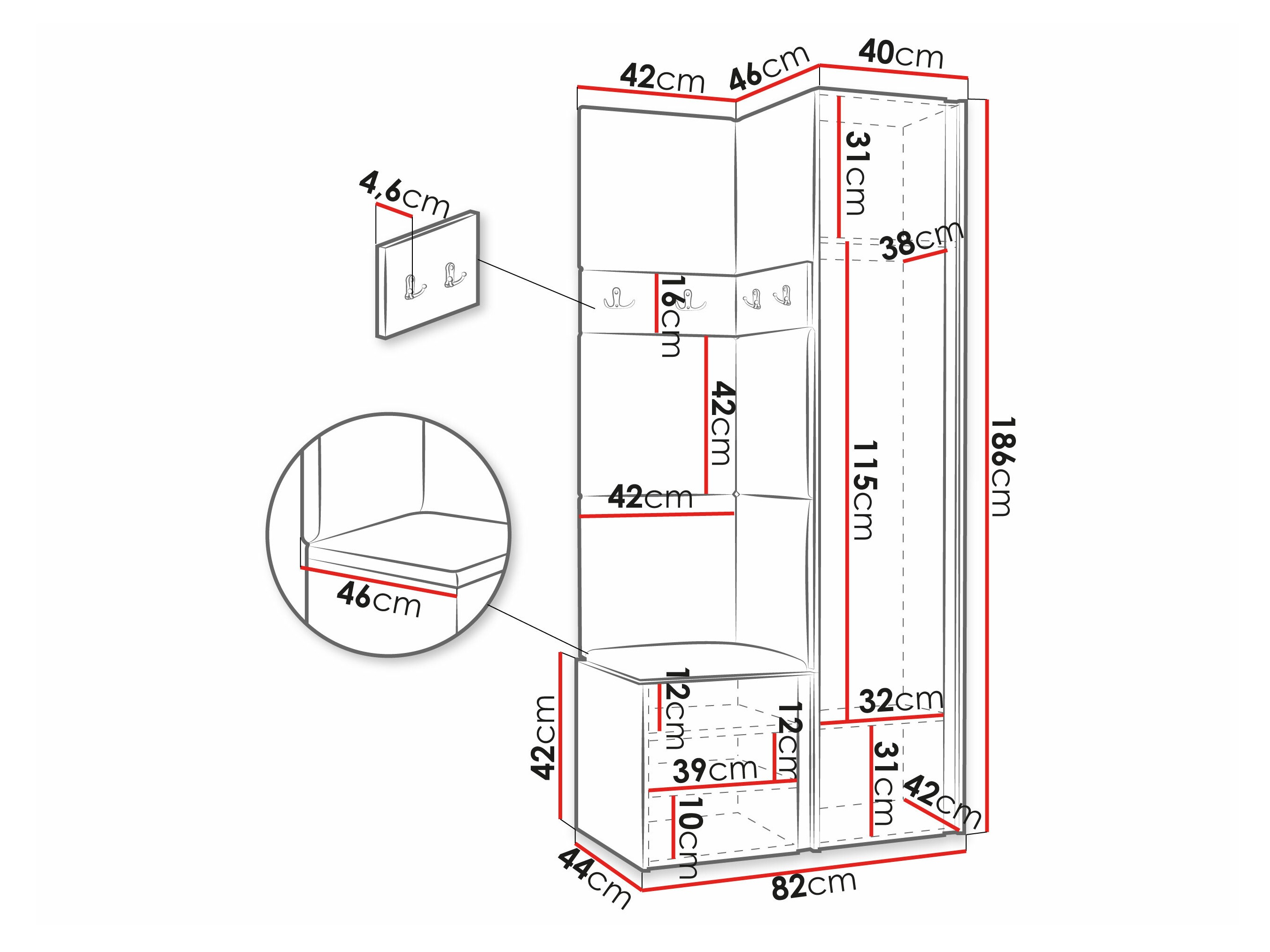 Hallway set Pinis XXIV (White)