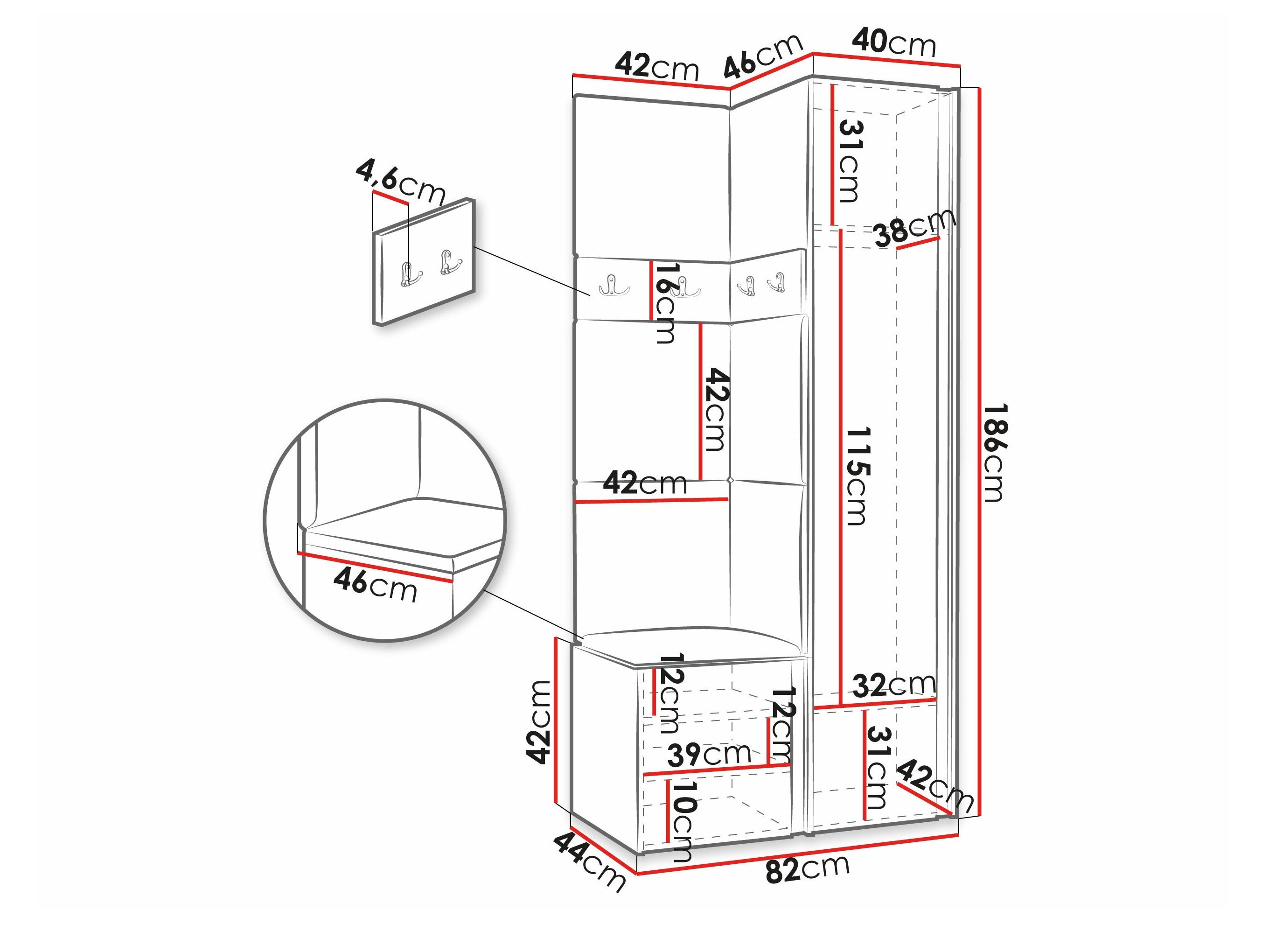 Hallway set Pinis XXIV (White)