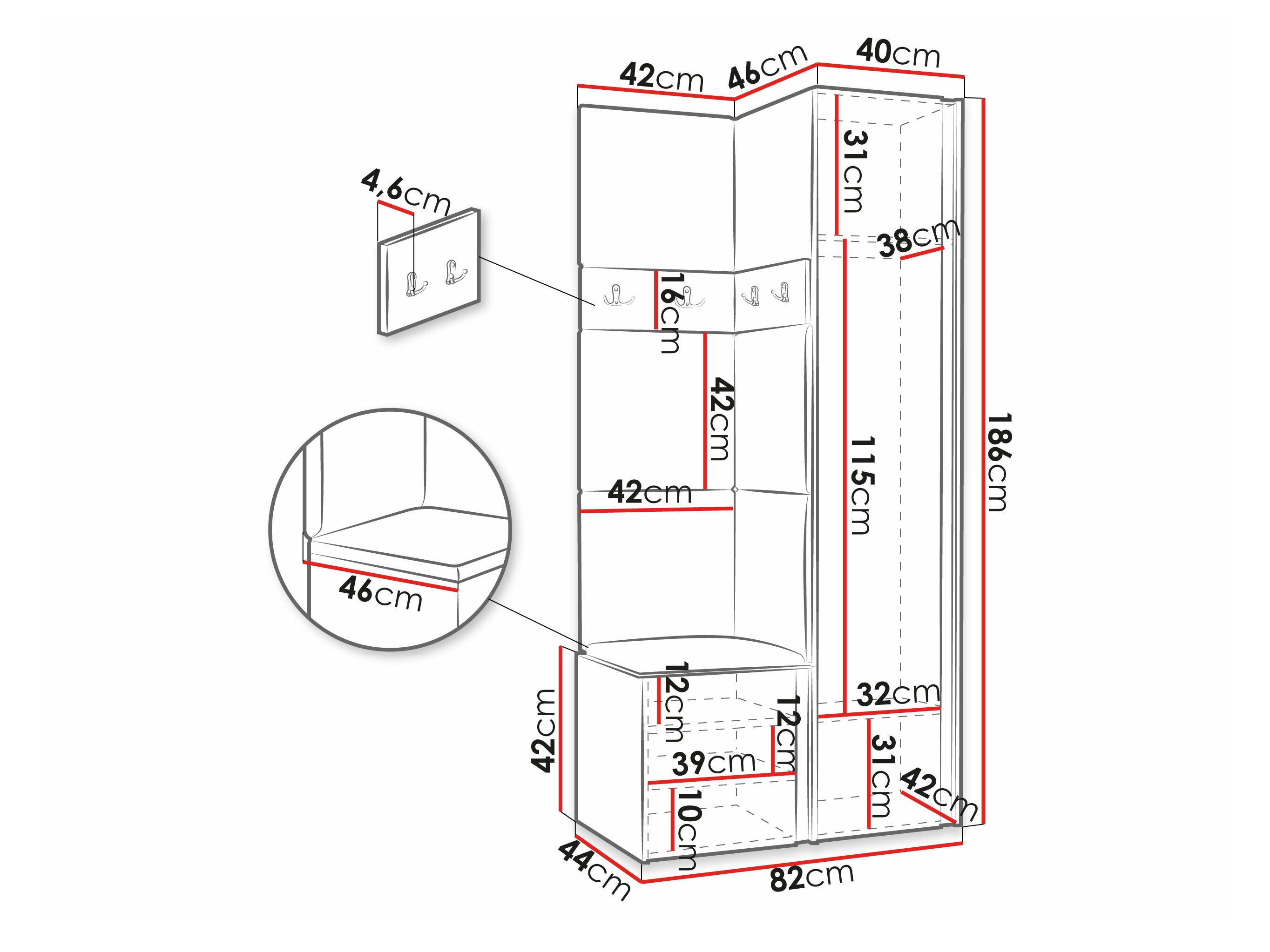 Hallway set Pinis XXIV (White)