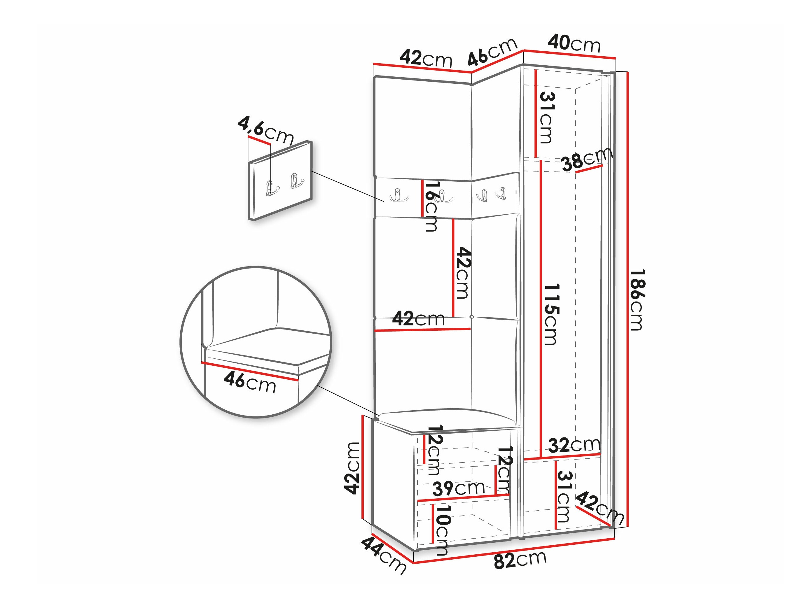 Hallway set Pinis XXV (Graphite)