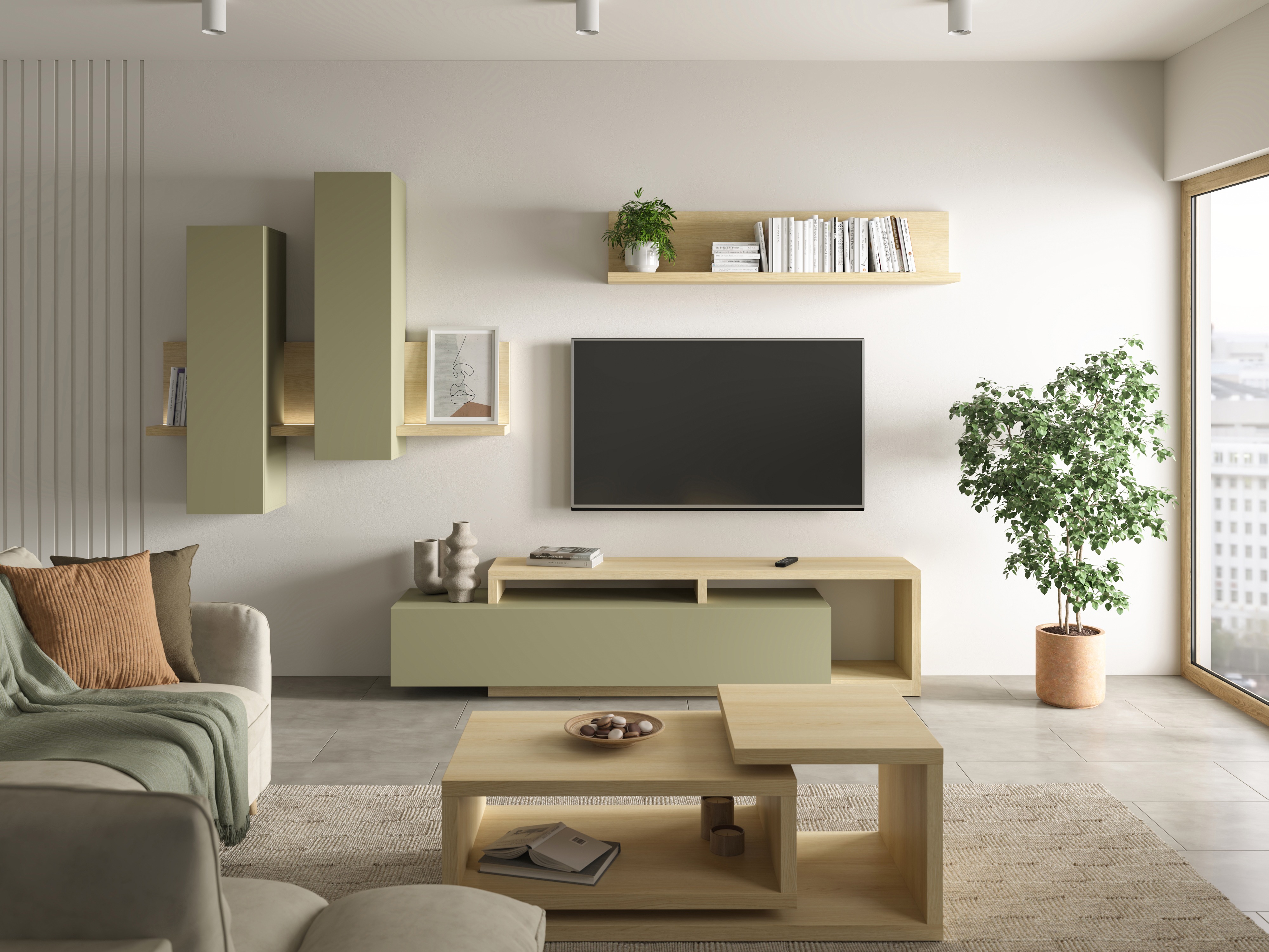 Living room set Lutiva 100 (Eucalyptus + Oak)