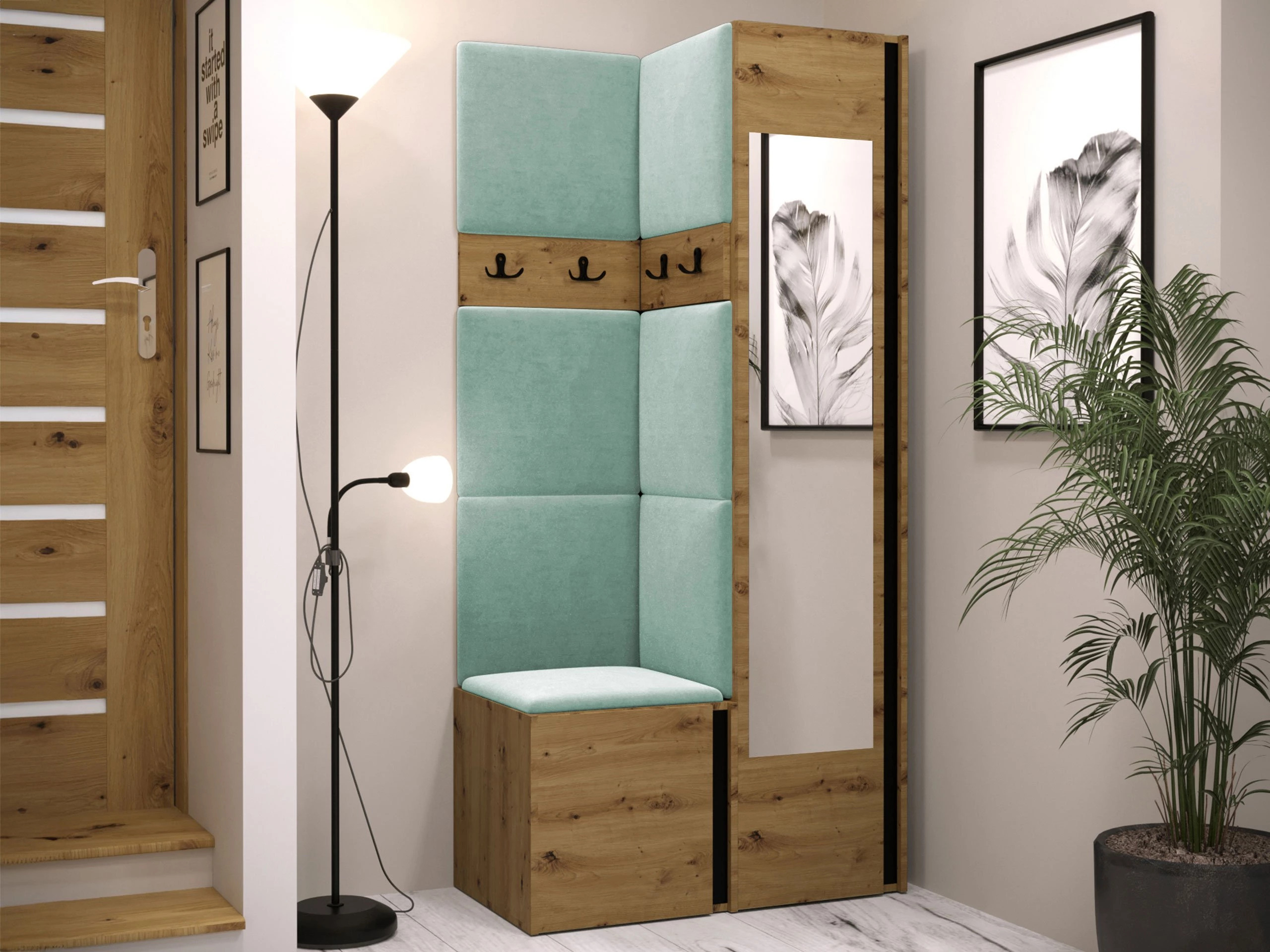Hallway set Pinis XXV (Artisan oak + Black)