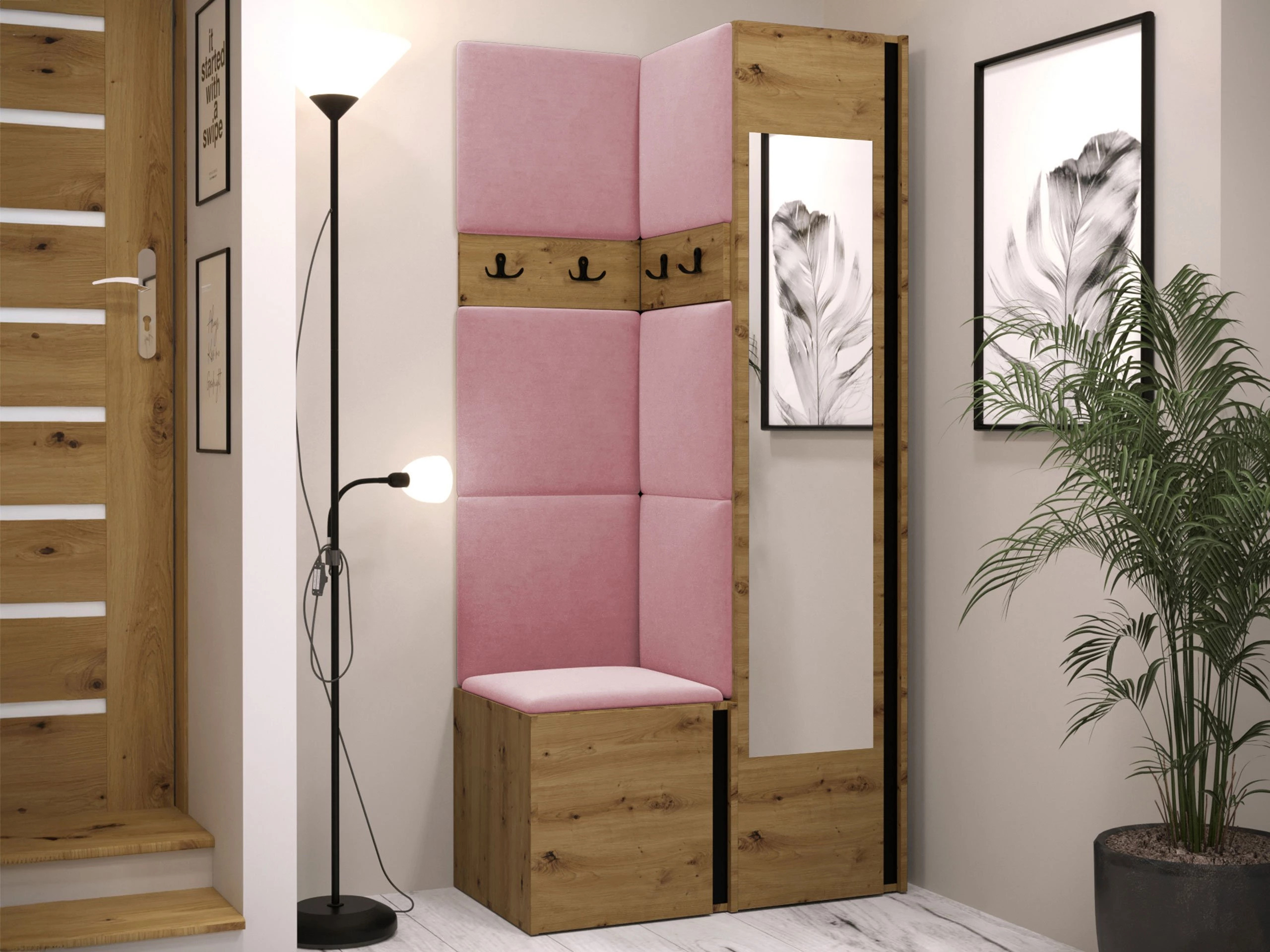 Hallway set Pinis XXV (Artisan oak + Black)