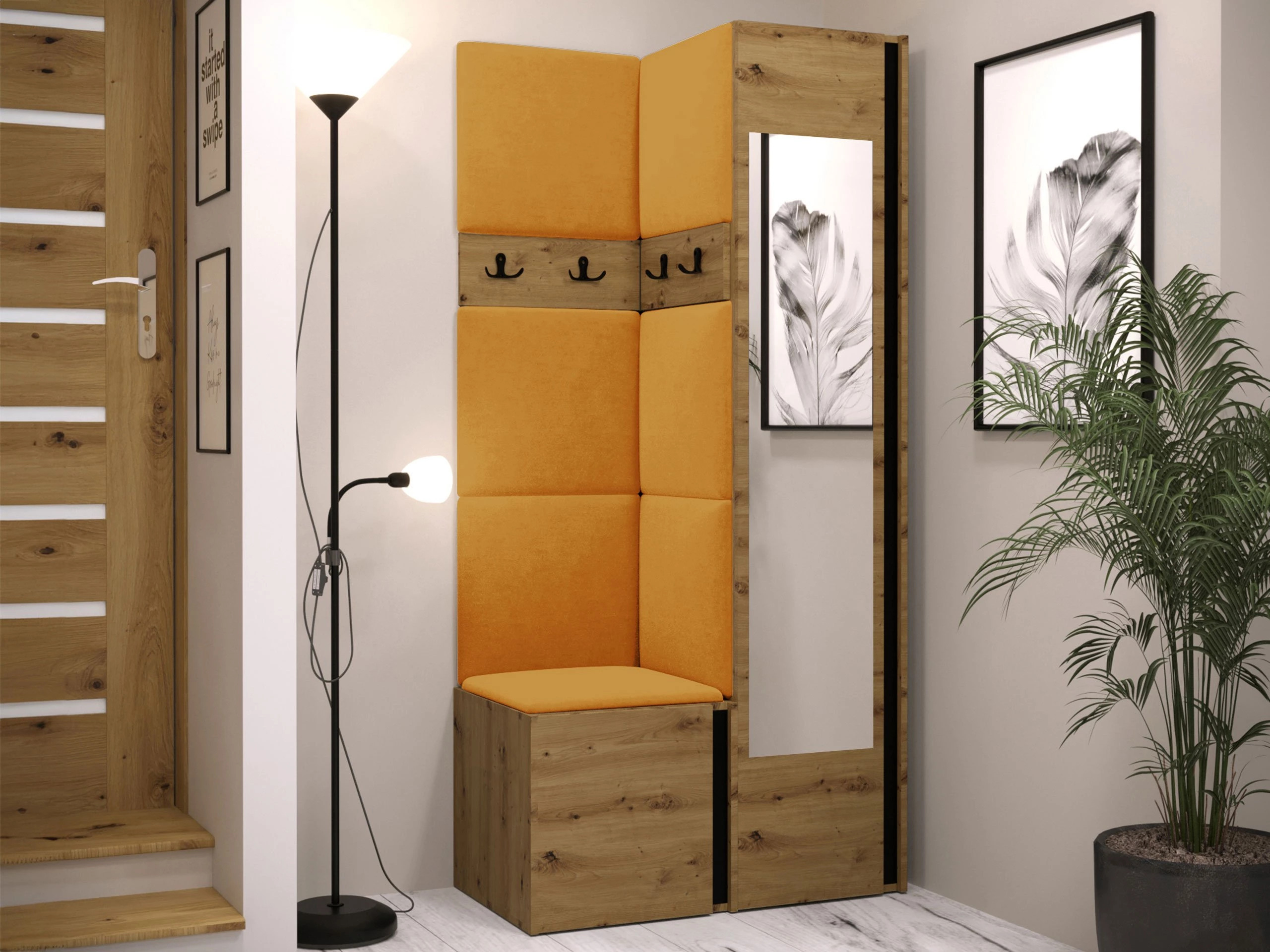 Hallway set Pinis XXV (Artisan oak + Black)