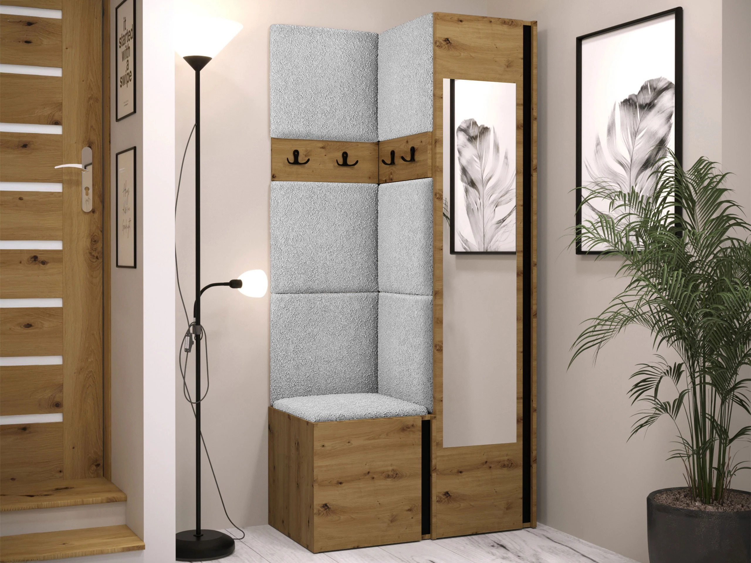Hallway set Pinis XXV (Artisan oak + Black)