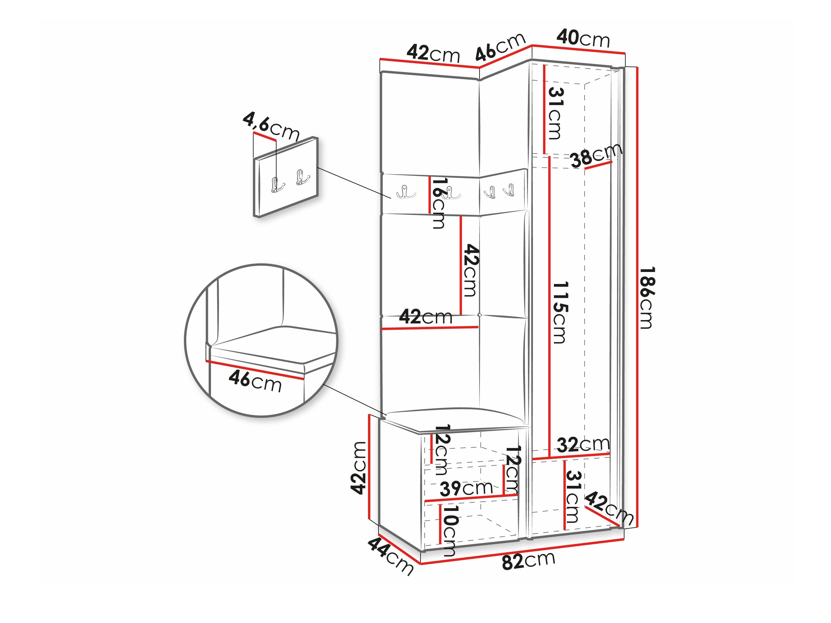 Hallway set Pinis XXV (Graphite)