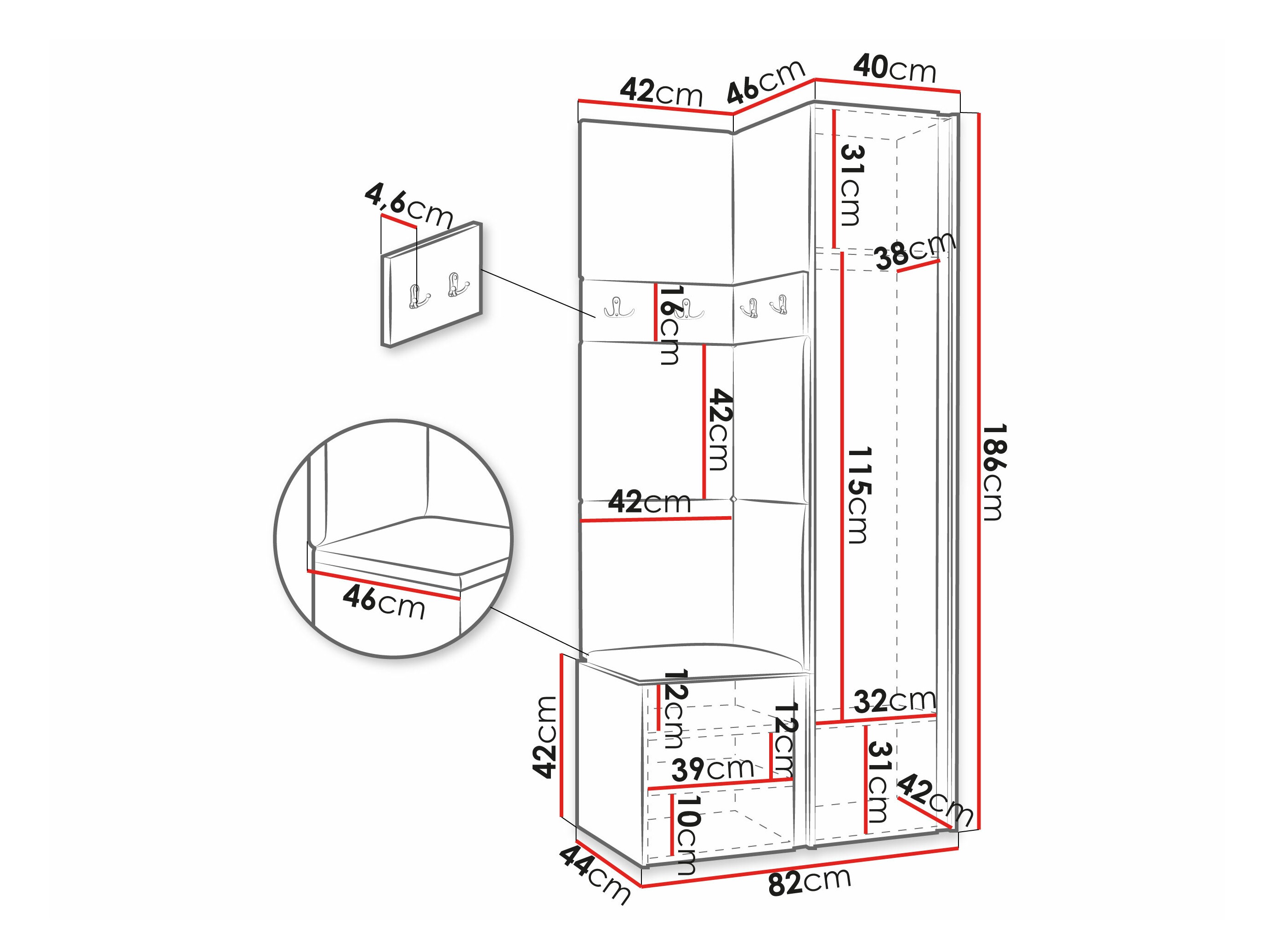 Hallway set Pinis XXV (Graphite)