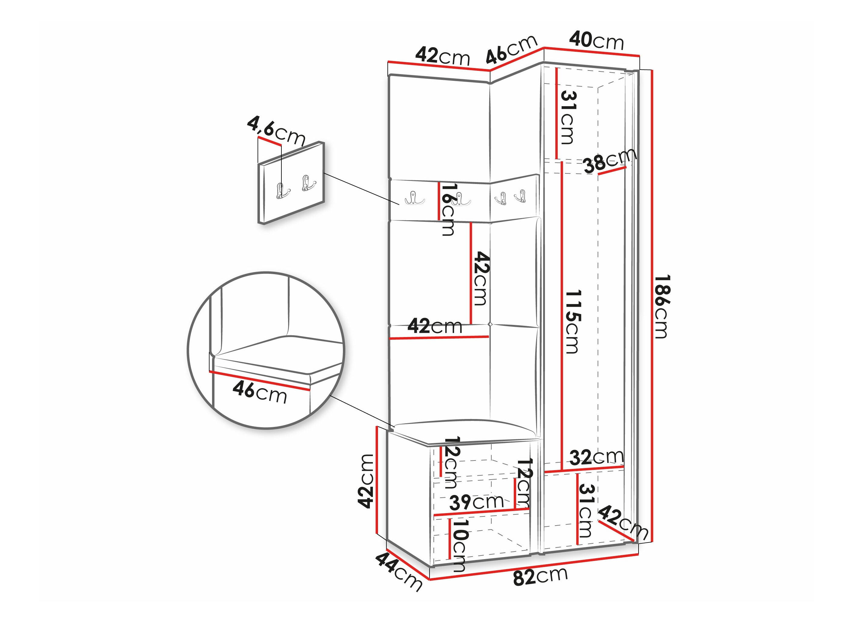 Hallway set Pinis XXV (Graphite)