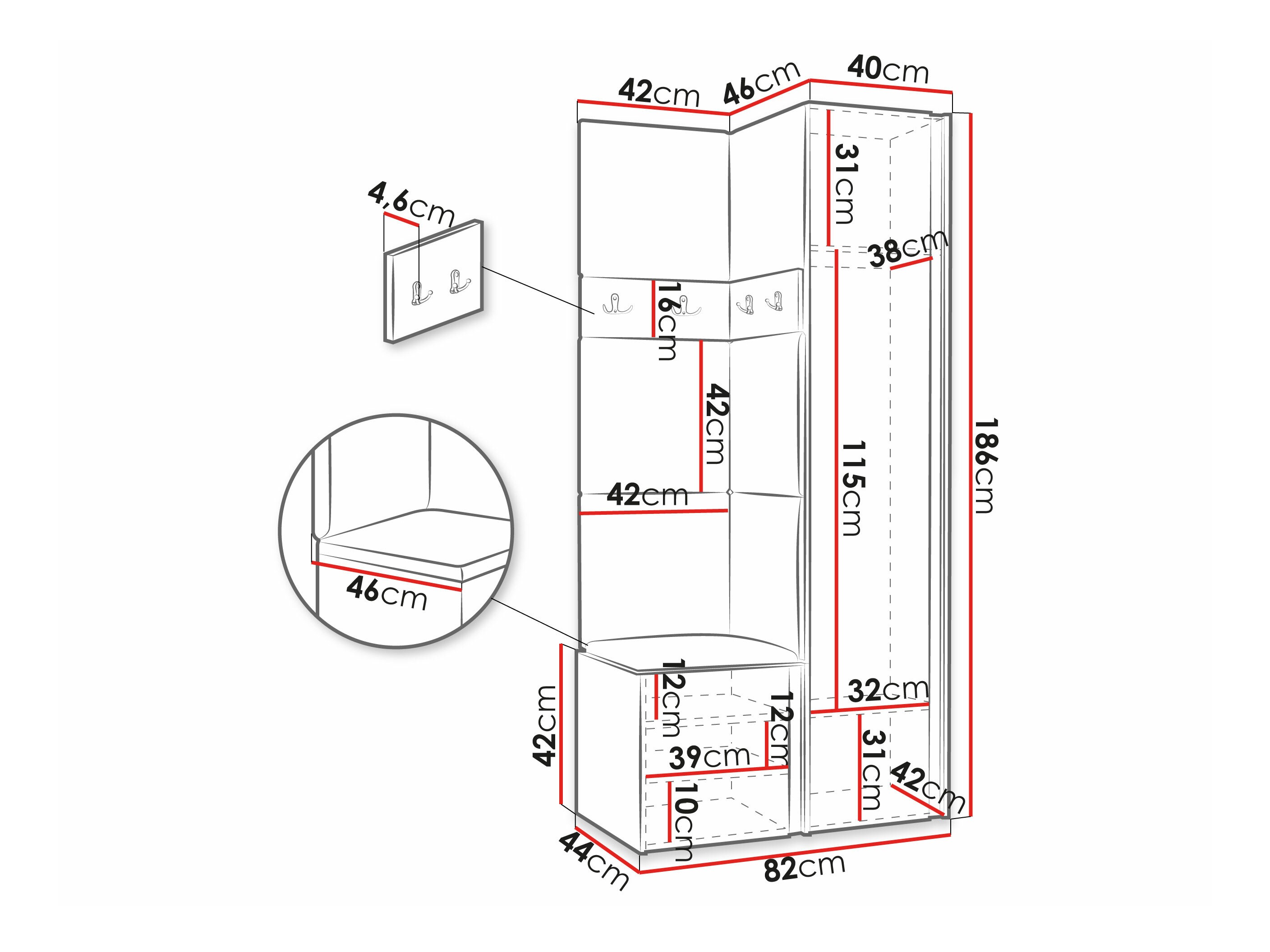 Hallway set Pinis XXV (Graphite)