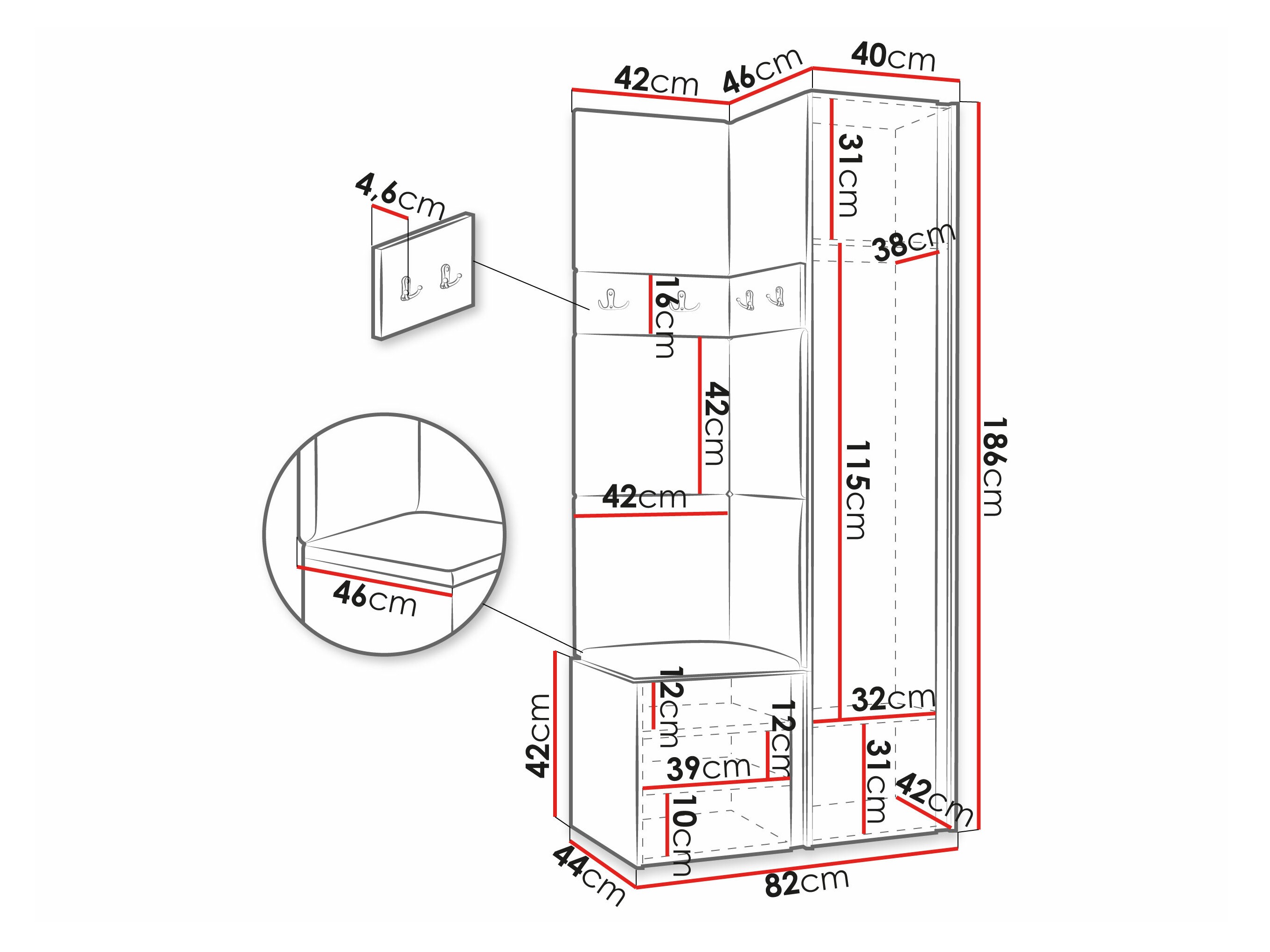Hallway set Pinis XXV (White)