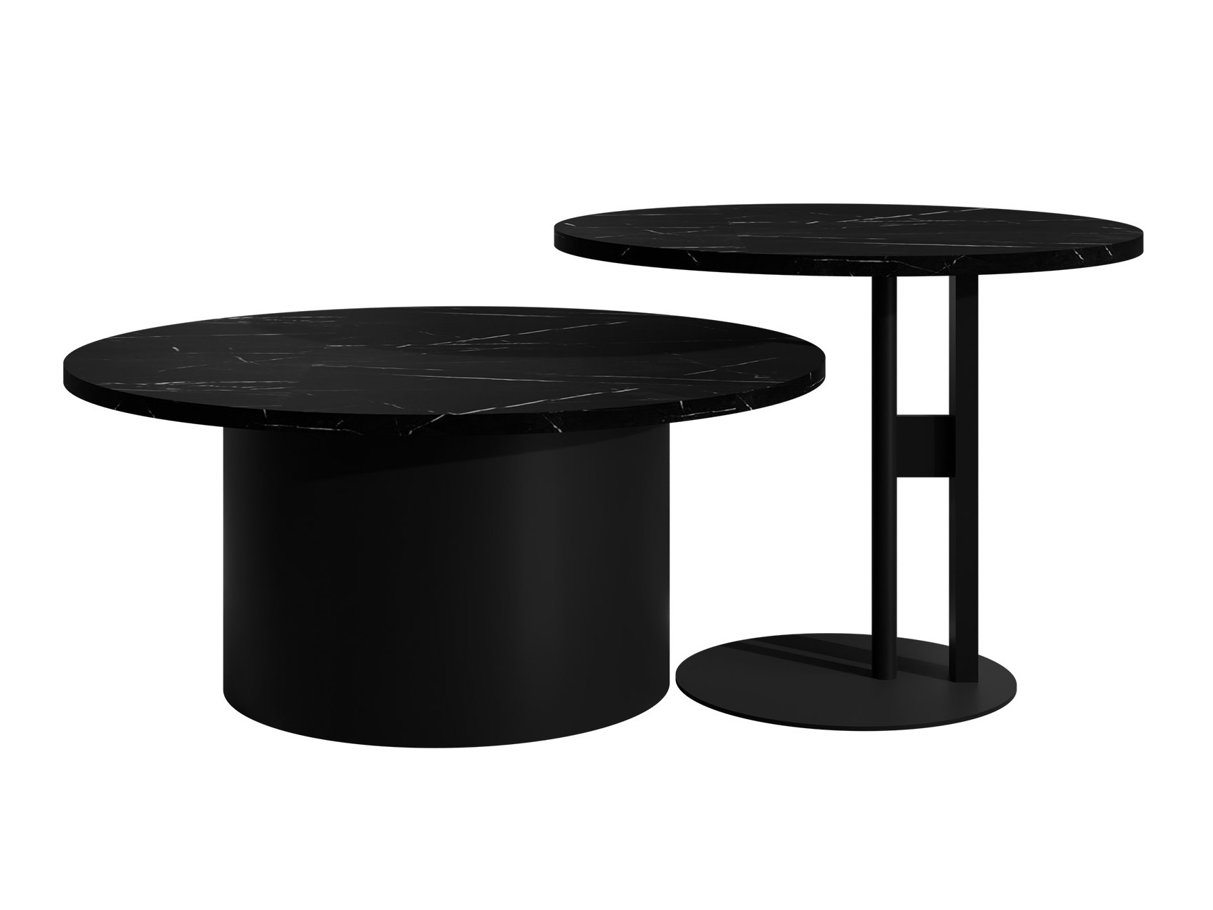 Nest of coffee tables Oswego 159 (Black marble)