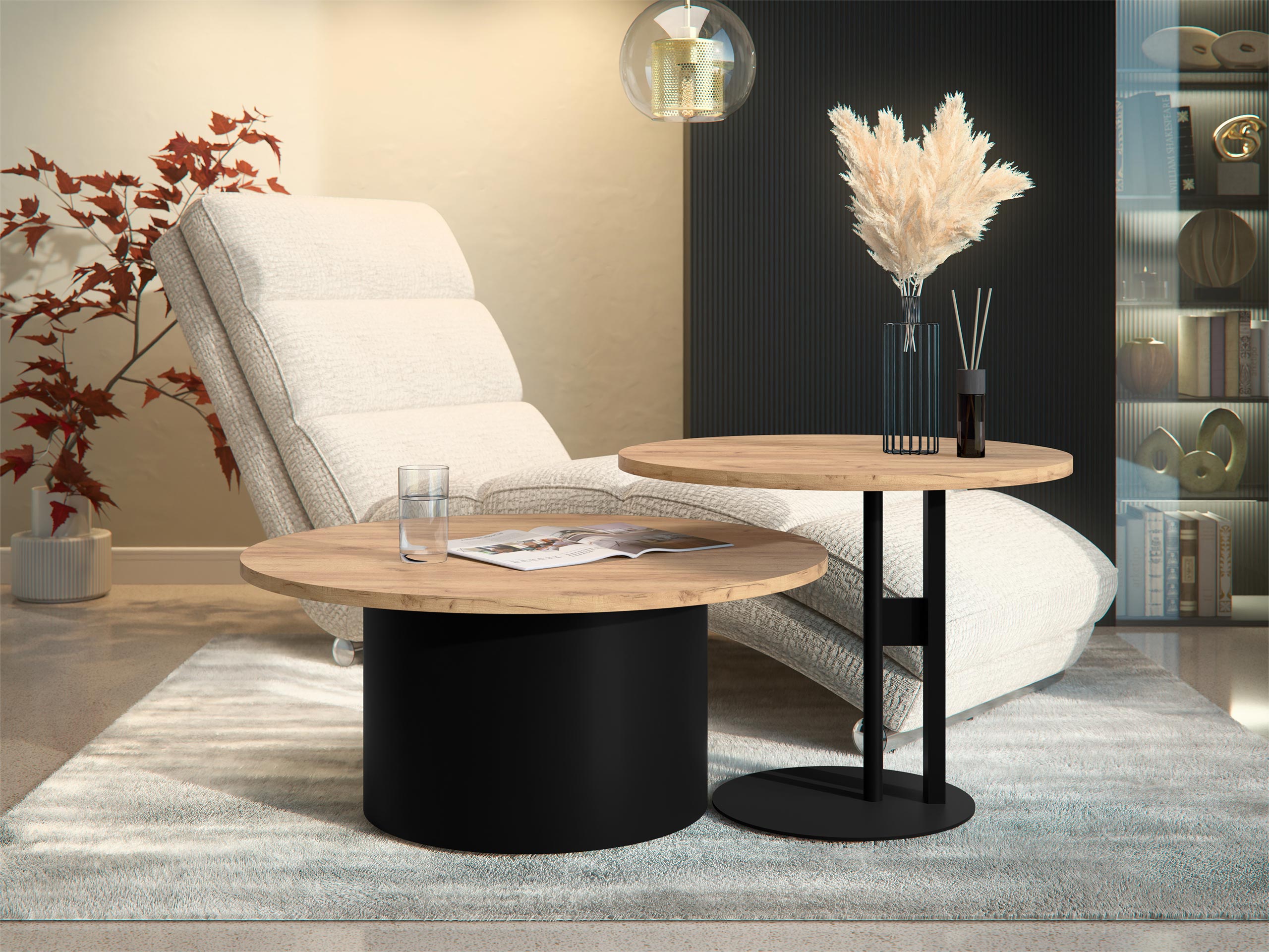 Nest of coffee tables Oswego 159 (Craft golden oak)