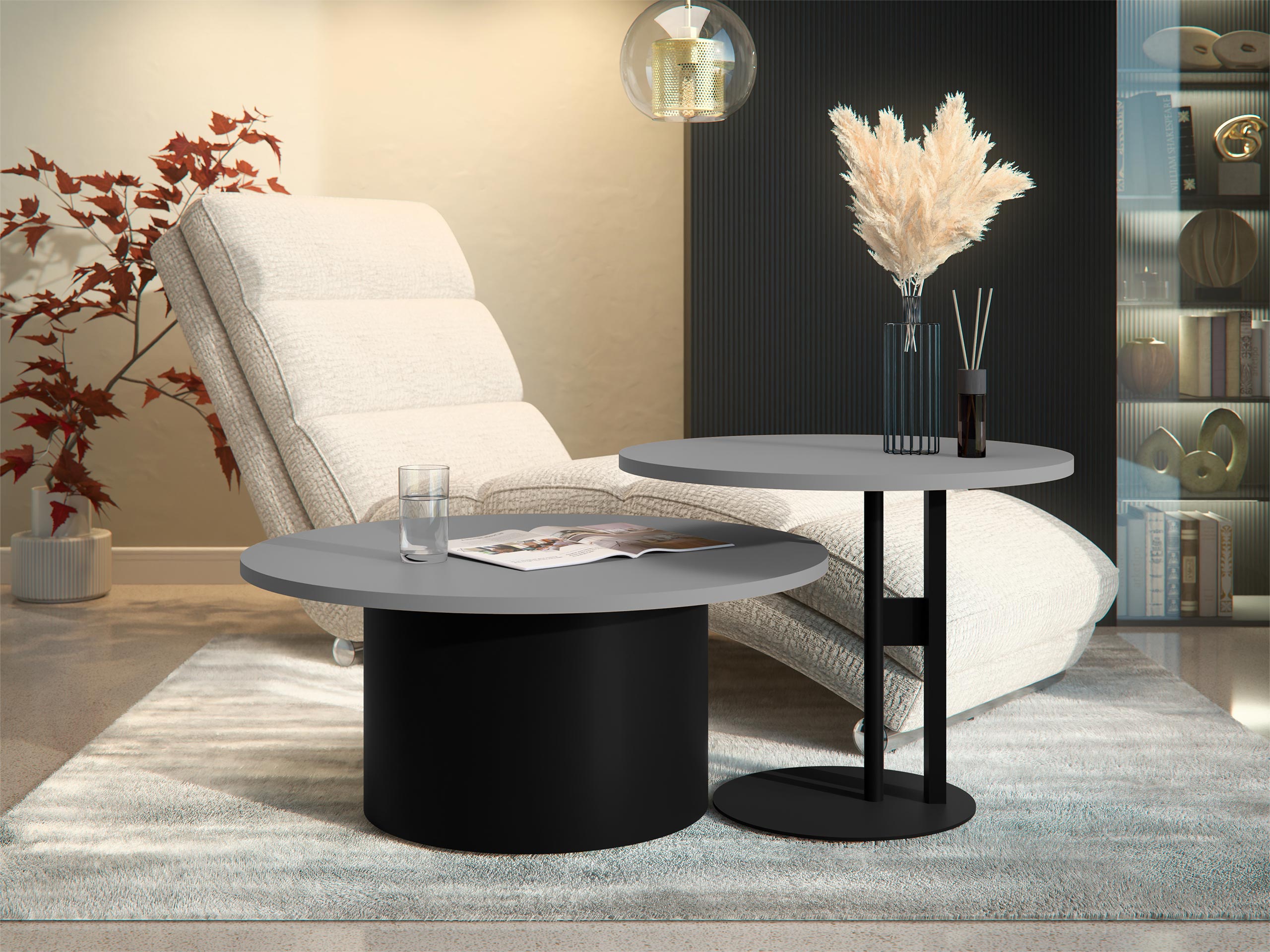 Nest of coffee tables Oswego 159 (Graphite)