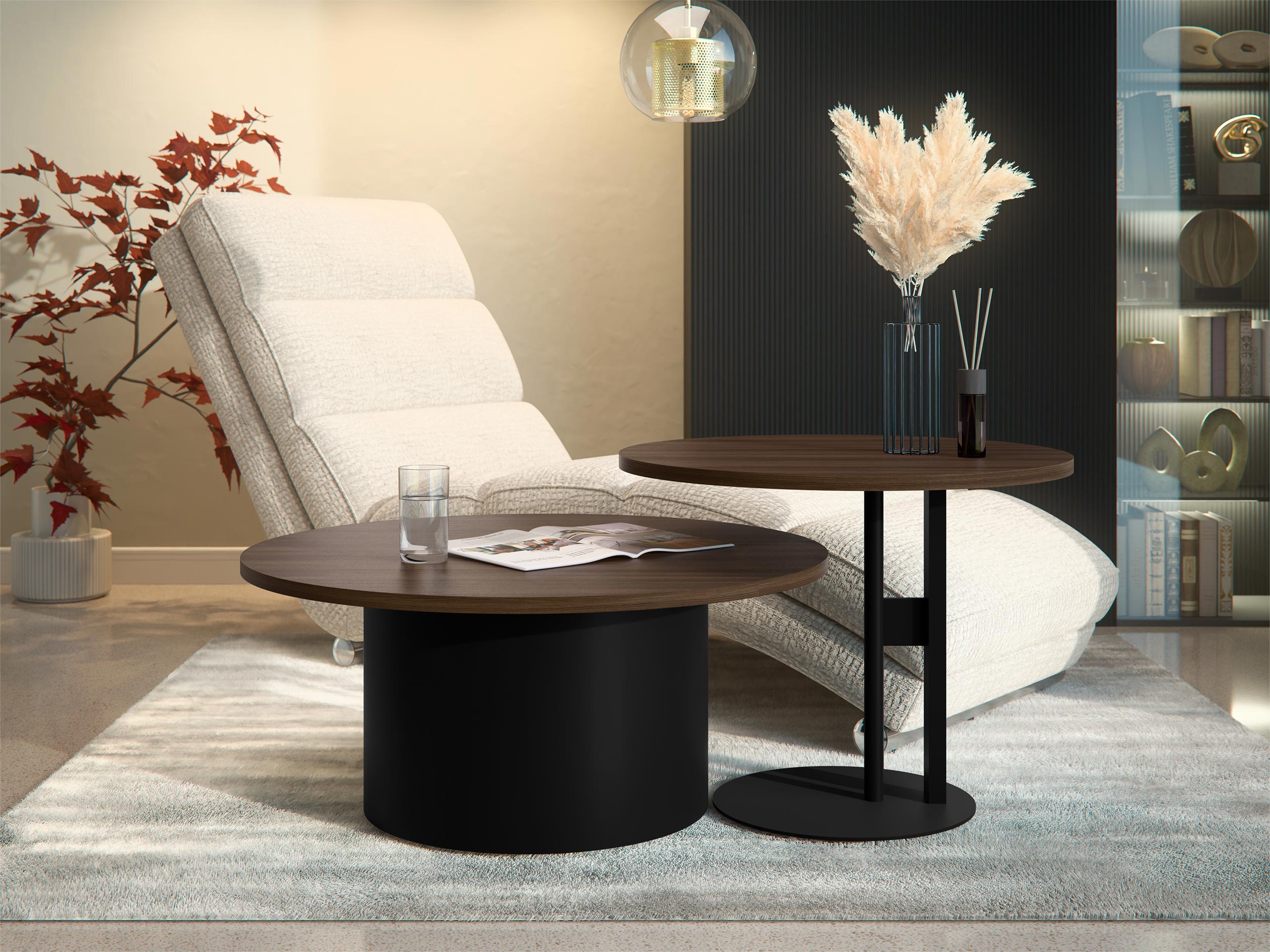 Nest of coffee tables Oswego 159 (Walnut)