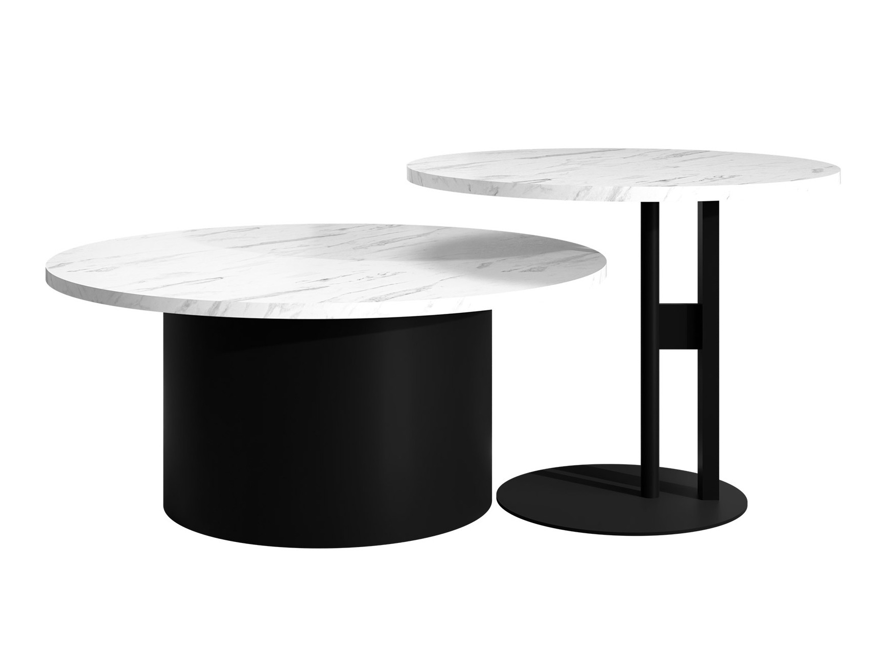 Nest of coffee tables Oswego 159 (White marble)