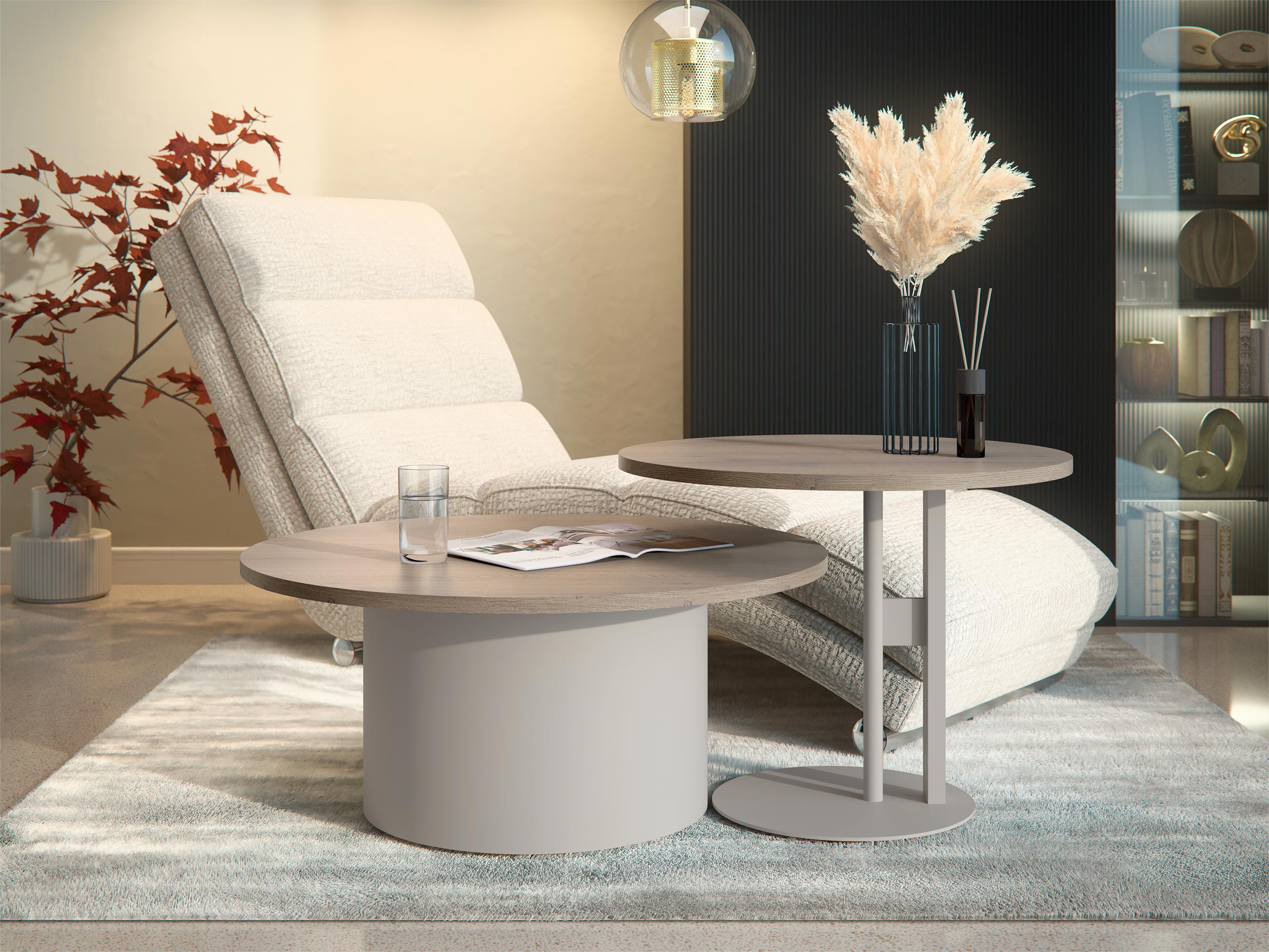 Nest of coffee tables Oswego 160 (Oak)