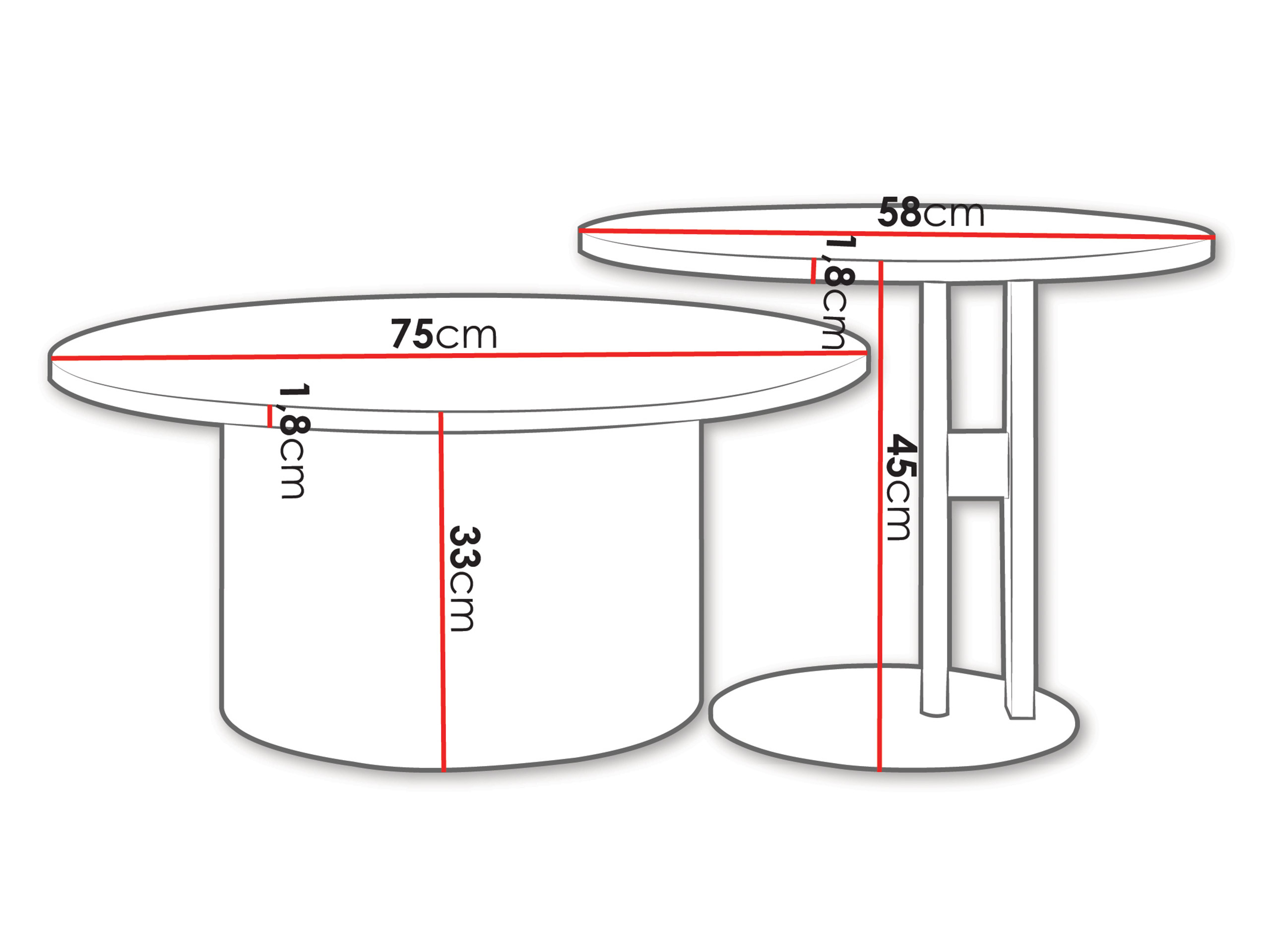 Nest of coffee tables Oswego 160 (Oak)
