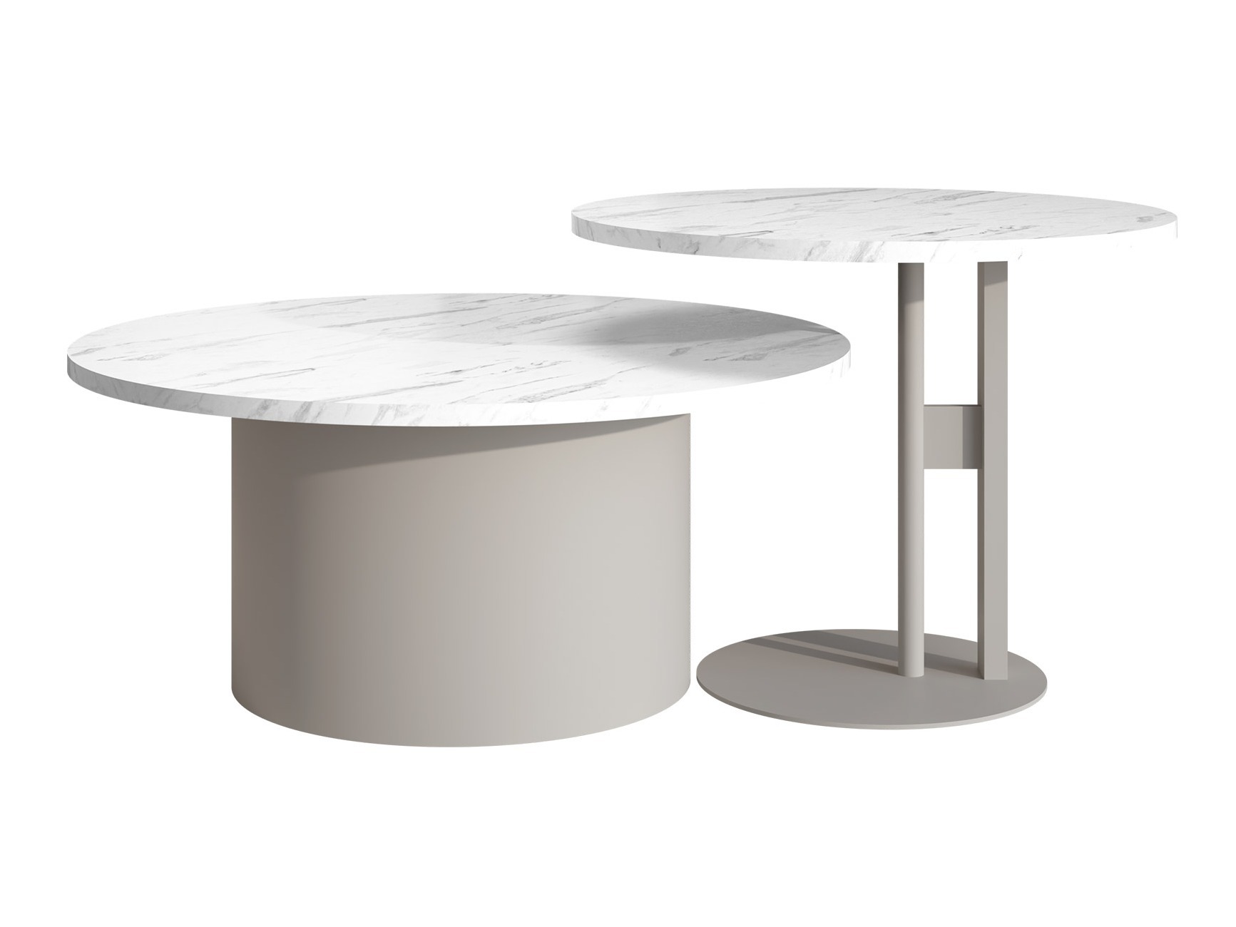 Nest of coffee tables Oswego 160 (White marble)