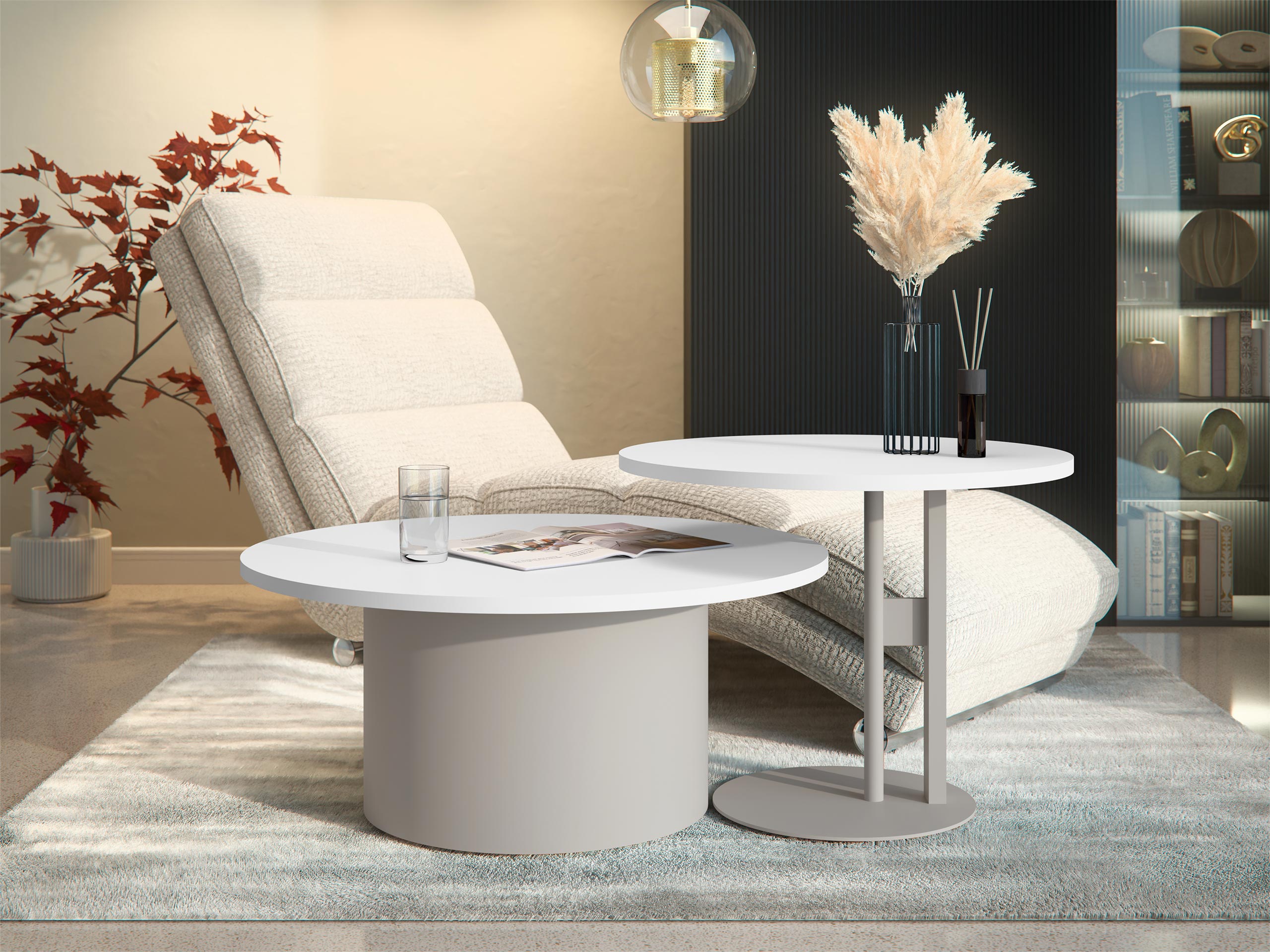 Nest of coffee tables Oswego 160 (White)