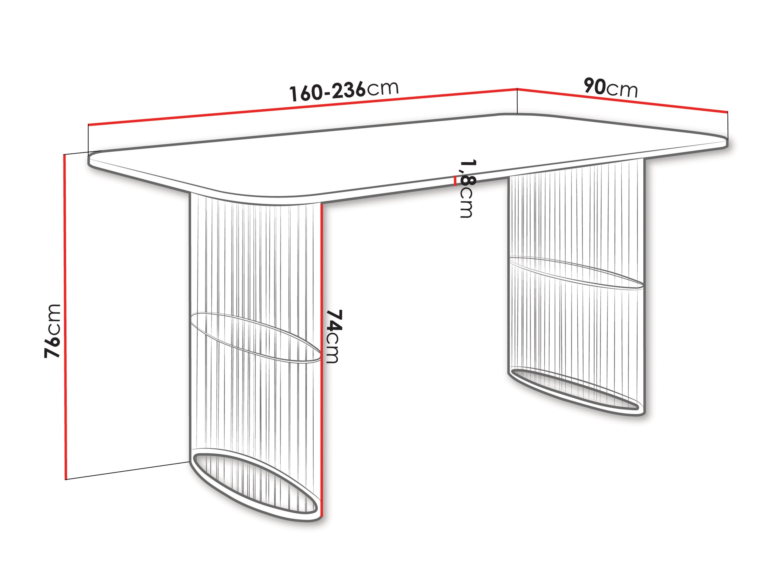 Table Oswego 164 (White marble)