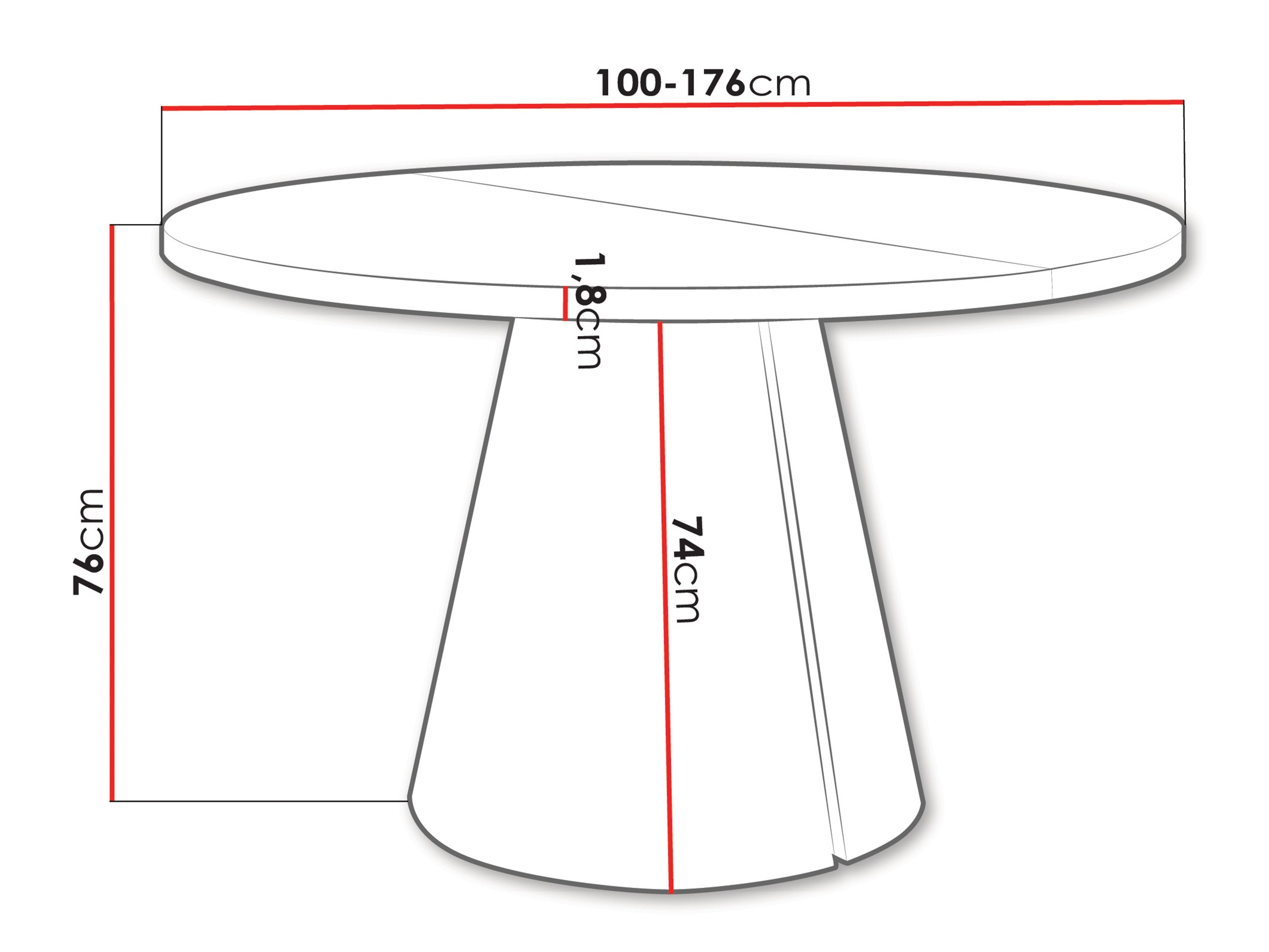 Table Oswego 165 (White)