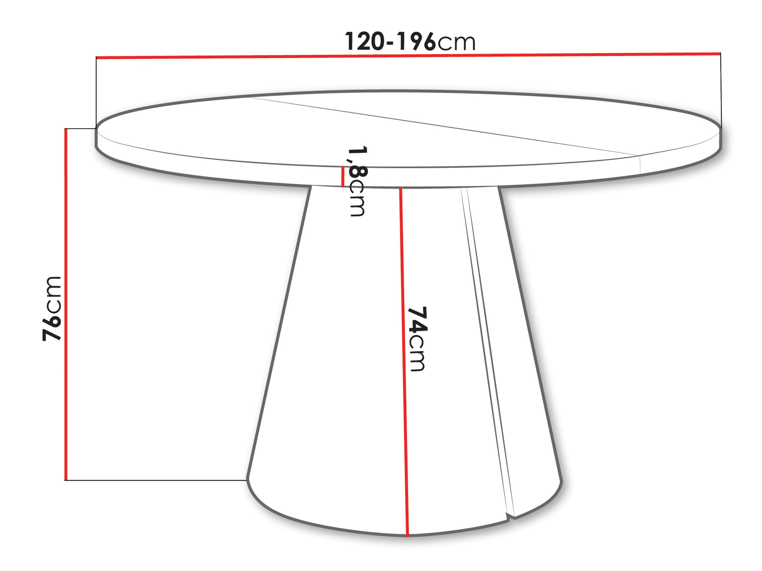 Table Oswego 168 (White)