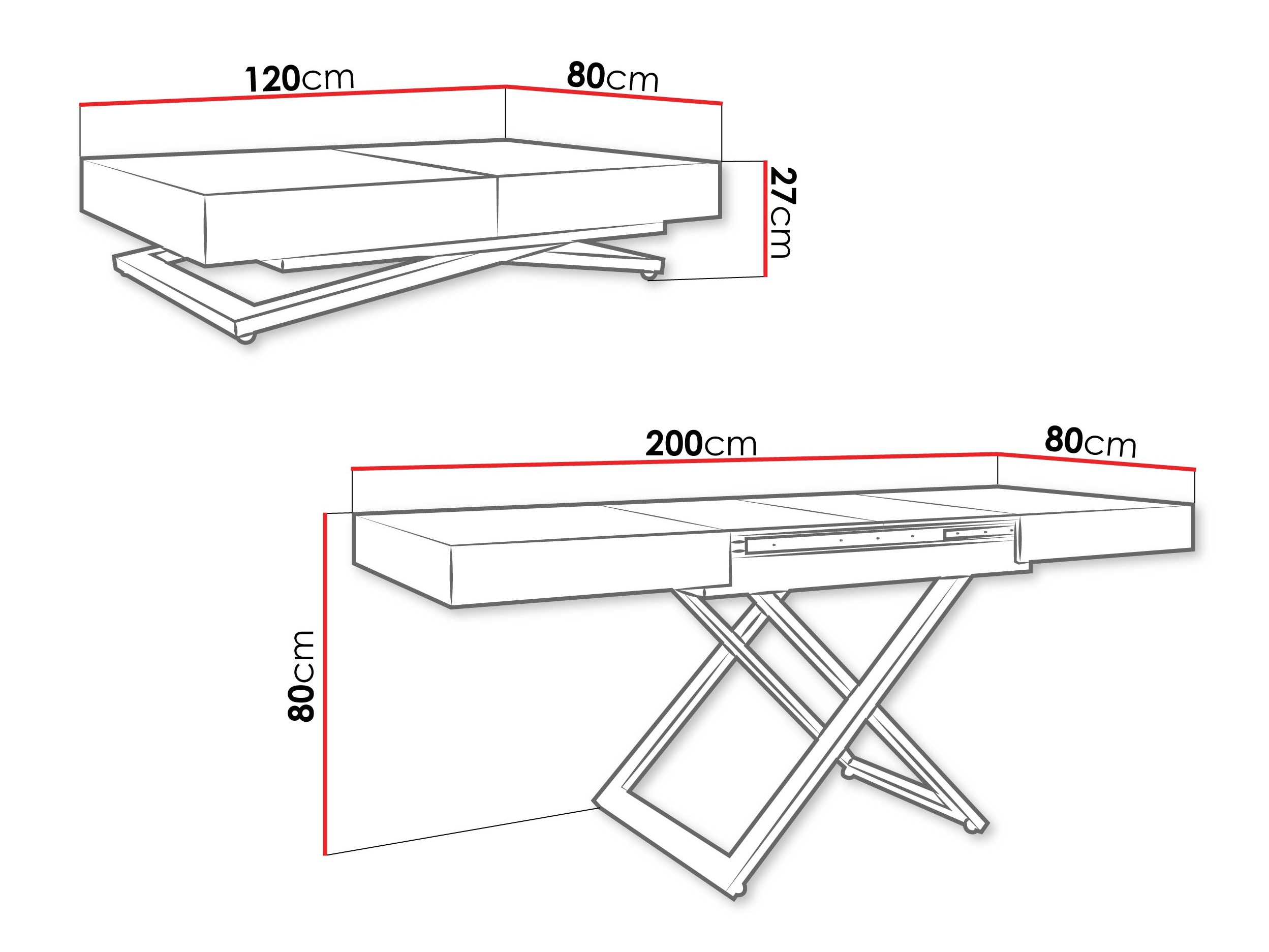 Coffee table transformer Oswego 171 (Craft golden oak)