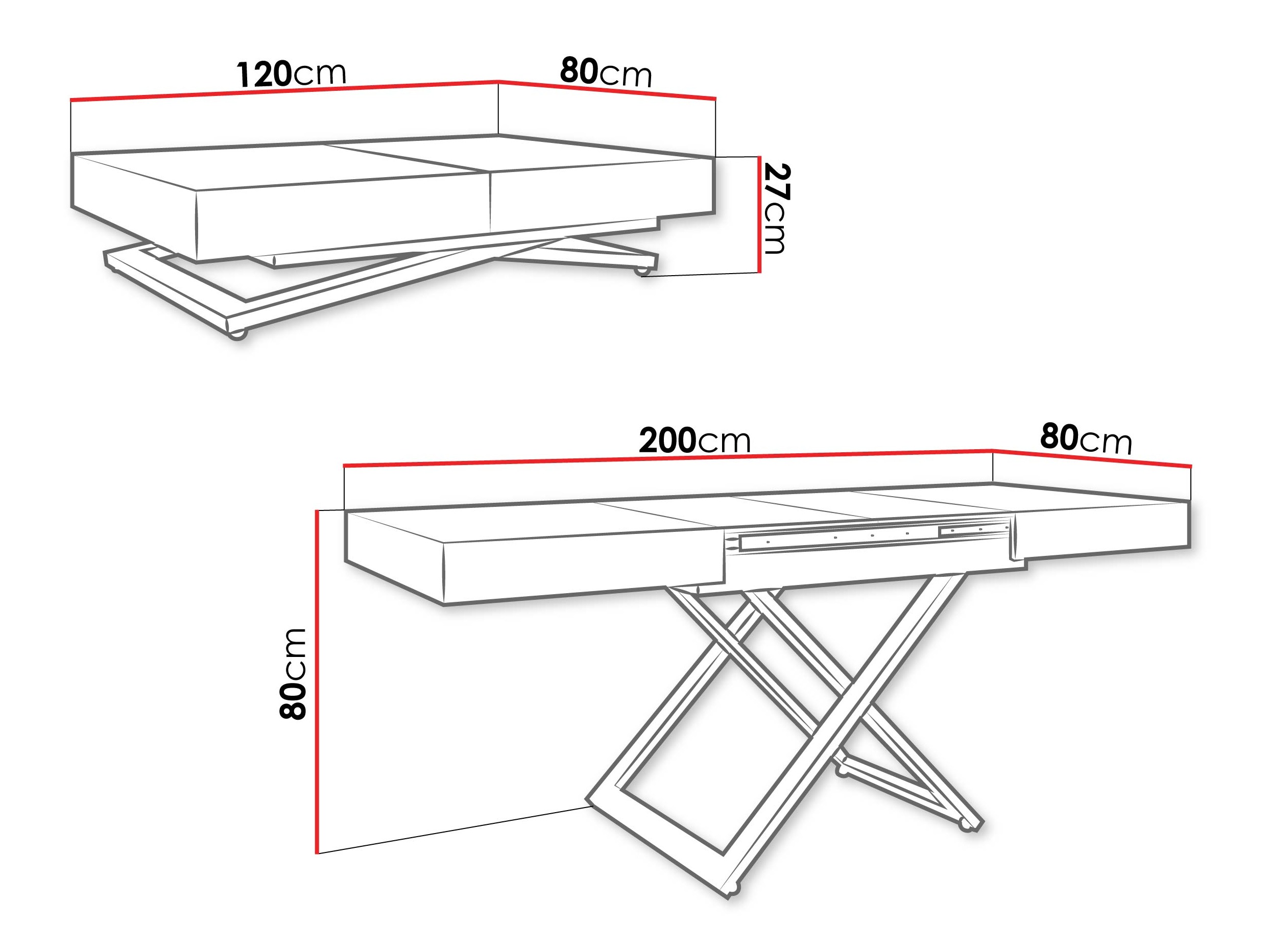 Coffee table transformer Oswego 172 (Oak)