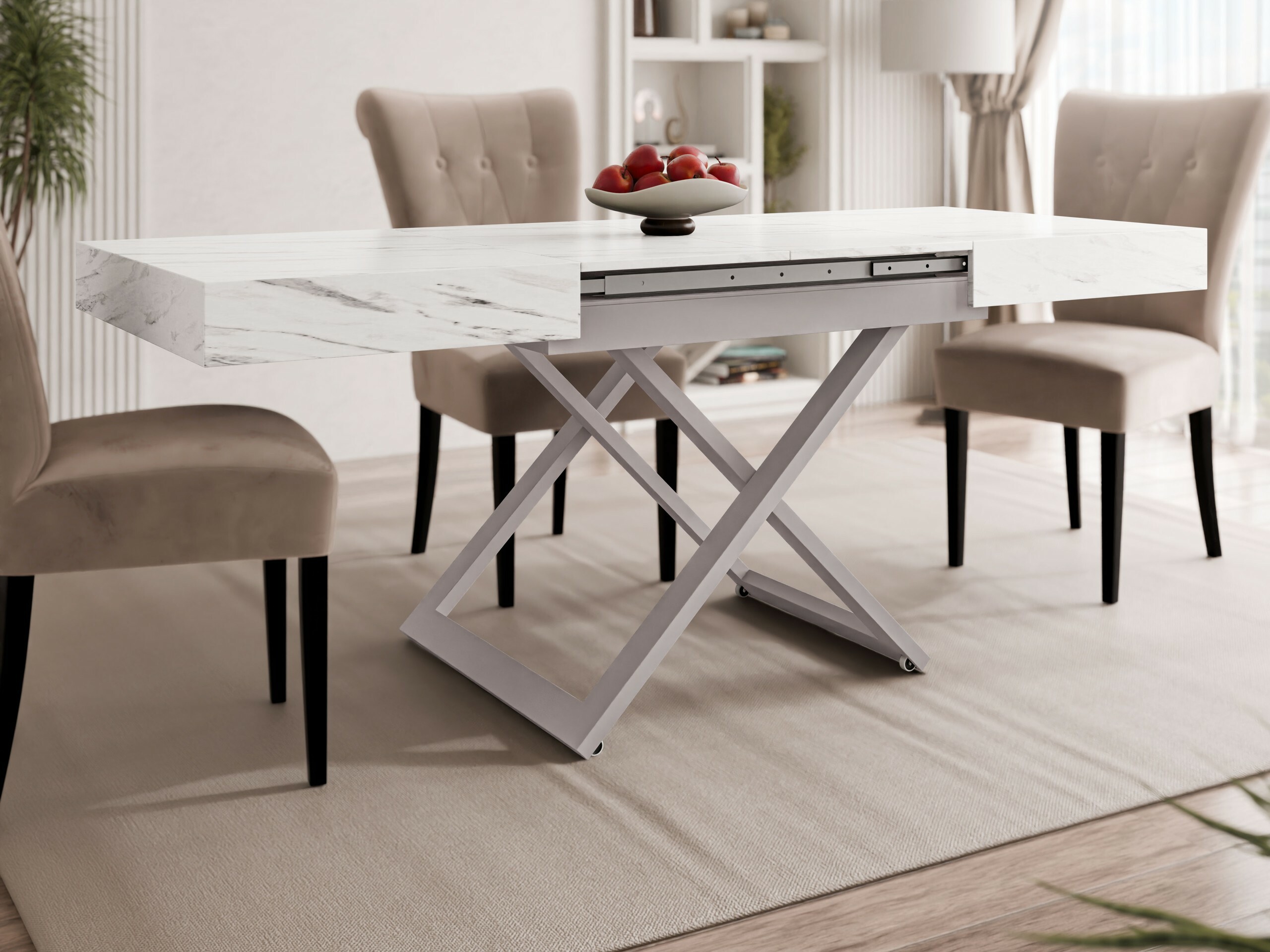 Coffee table transformer Oswego 172 (White marble)