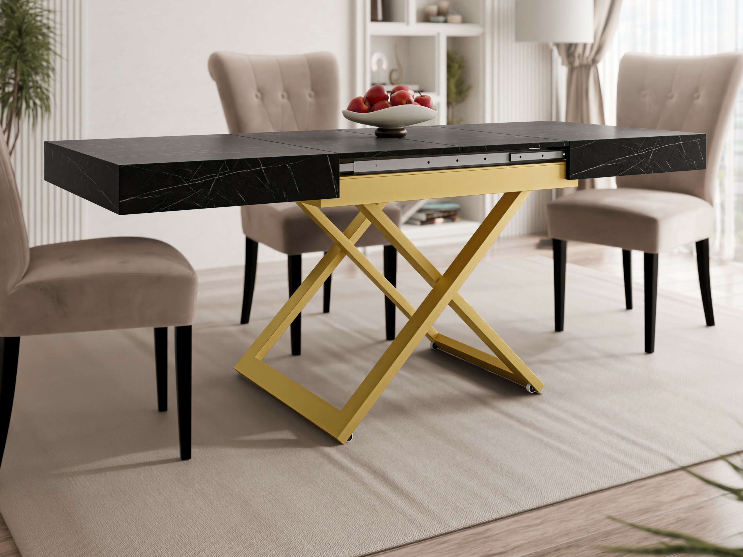 Coffee table transformer Oswego 173 (Black marble)