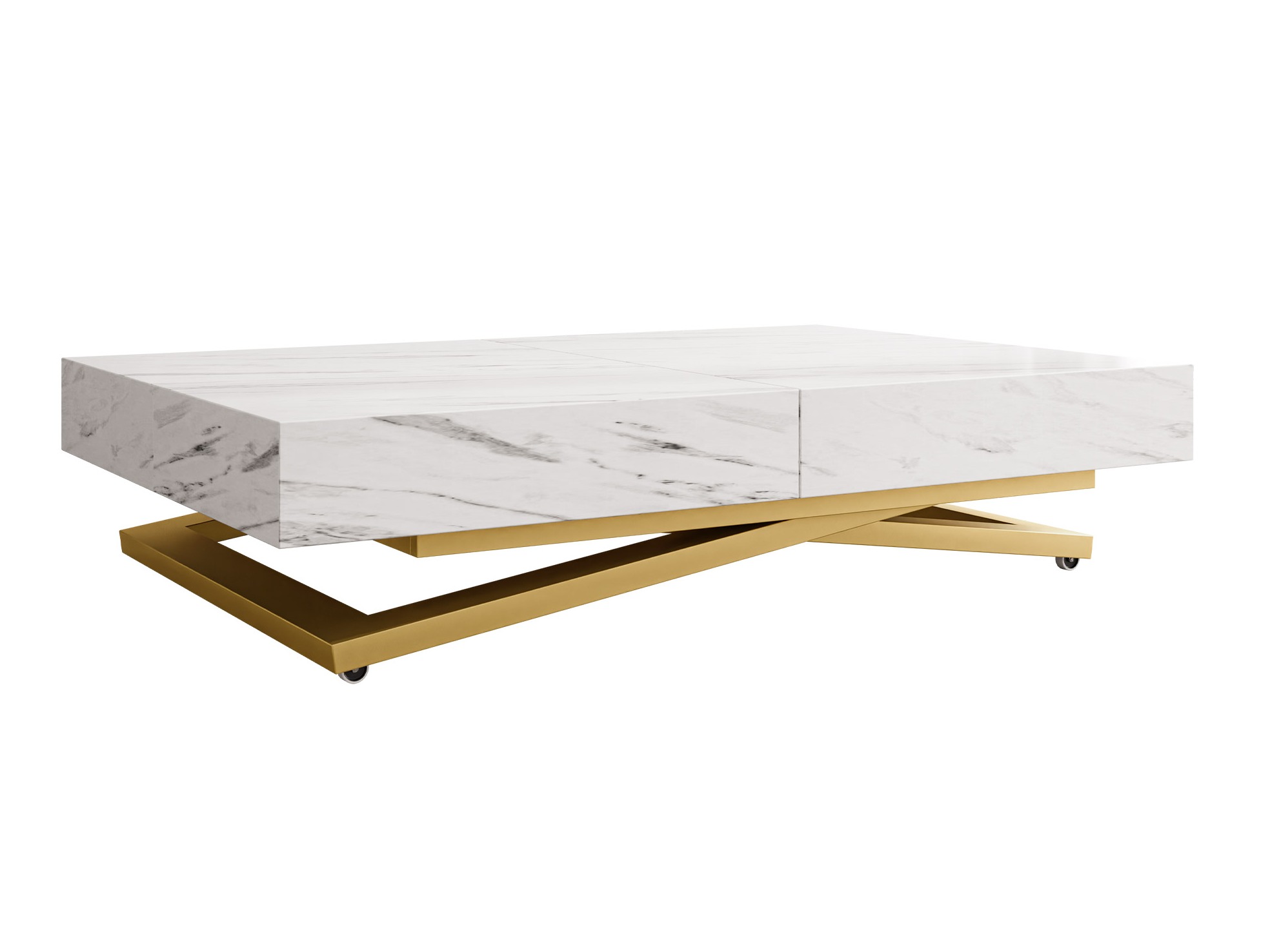 Coffee table transformer Oswego 173 (White marble)