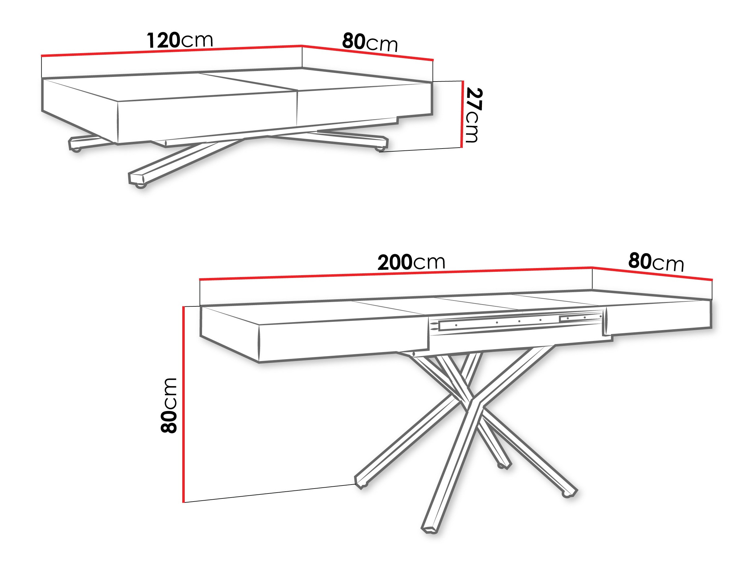 Coffee table transformer Oswego 176 (Cashmere)