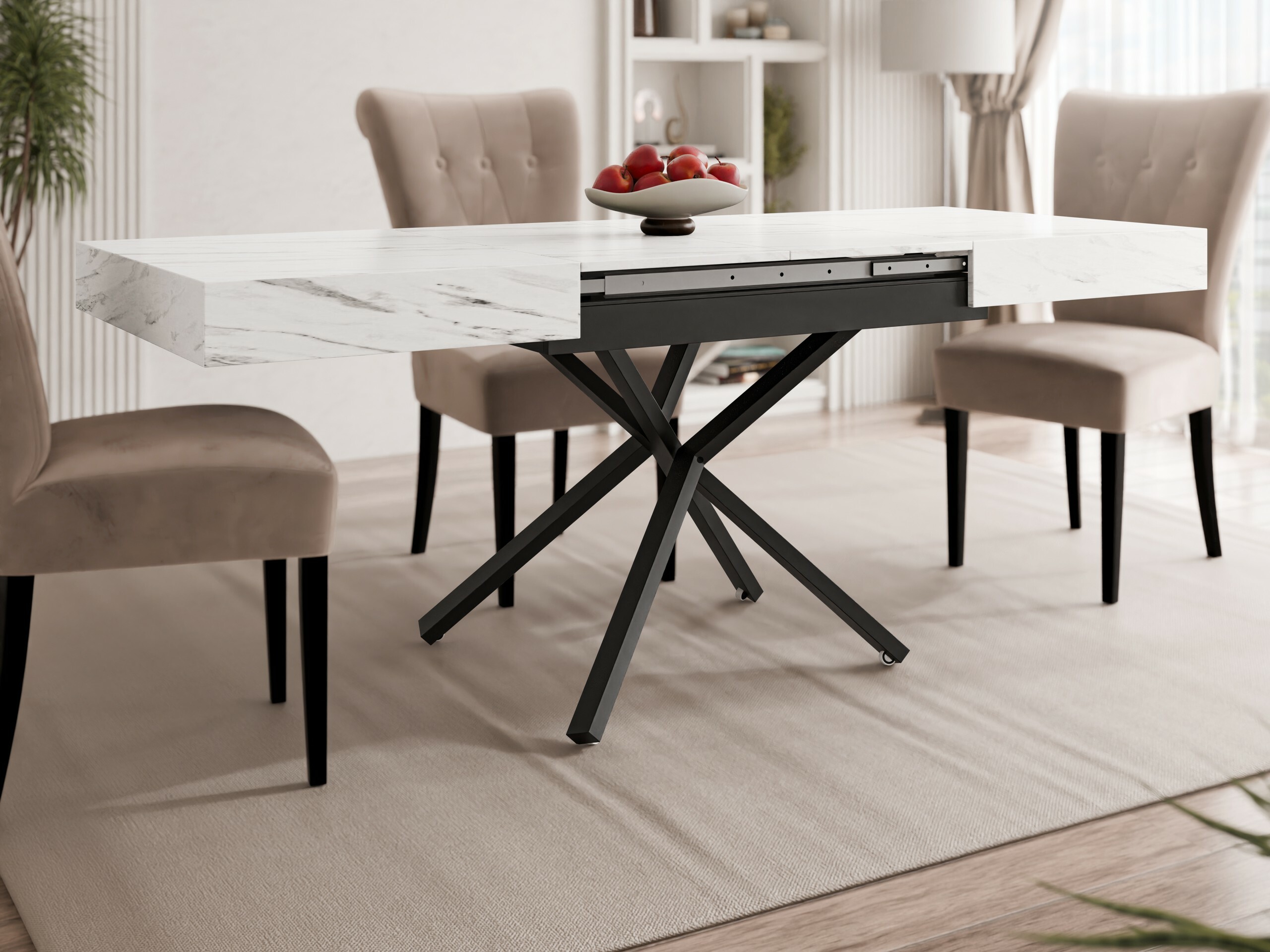 Coffee table transformer Oswego 176 (White marble)