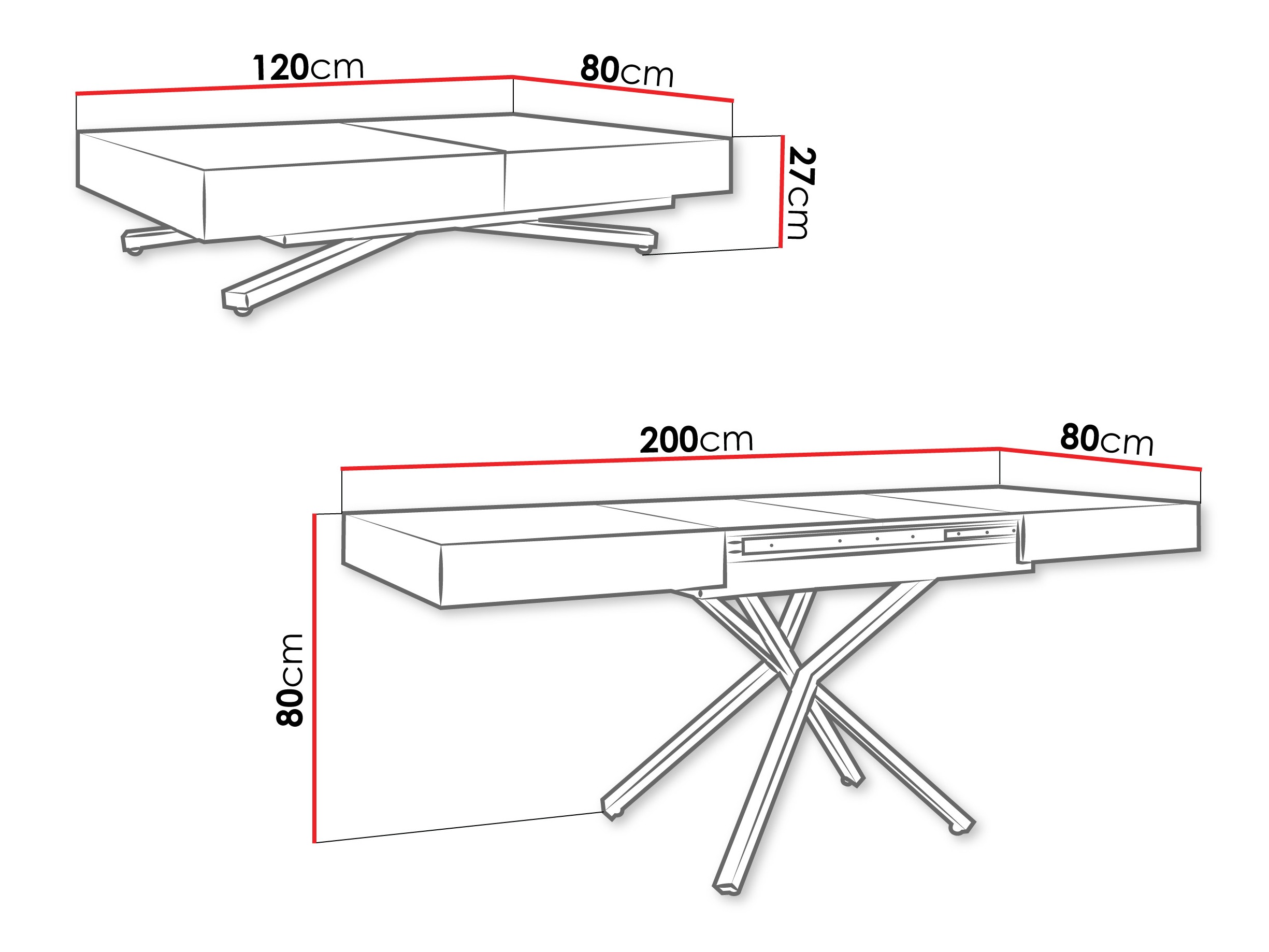 Coffee table transformer Oswego 177 (Cashmere)