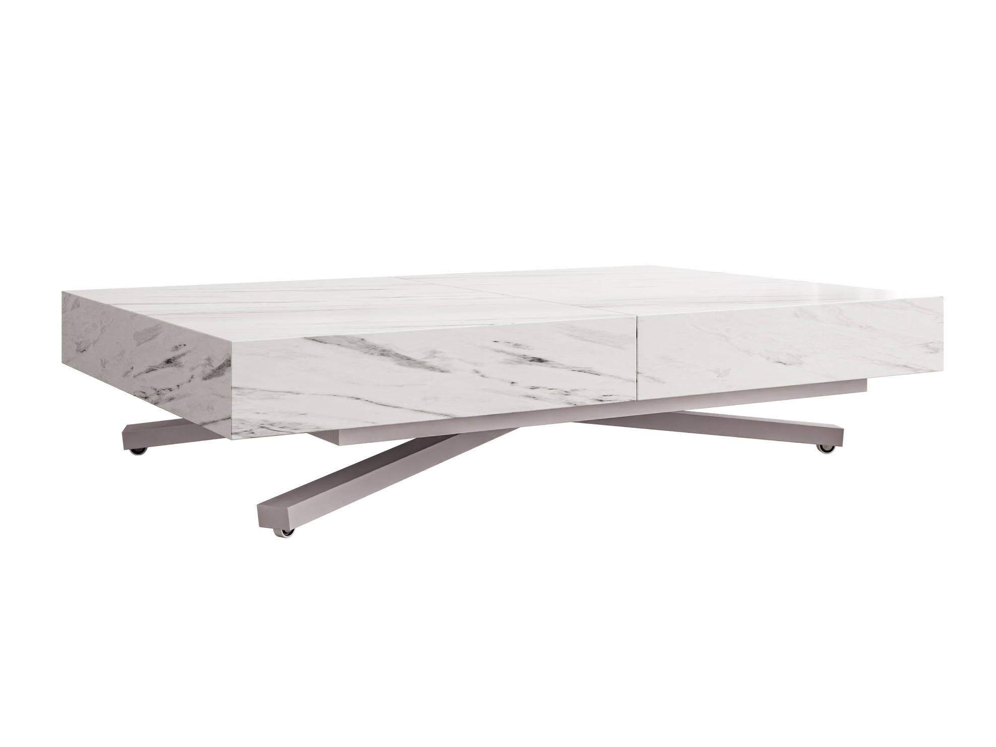 Coffee table transformer Oswego 177 (White marble)