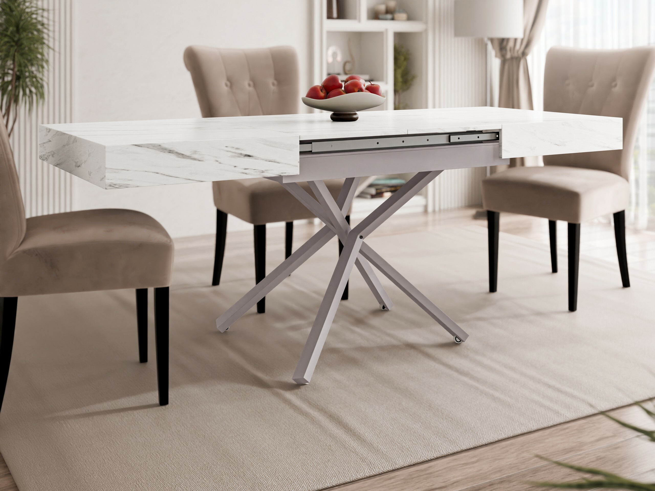 Coffee table transformer Oswego 177 (White marble)