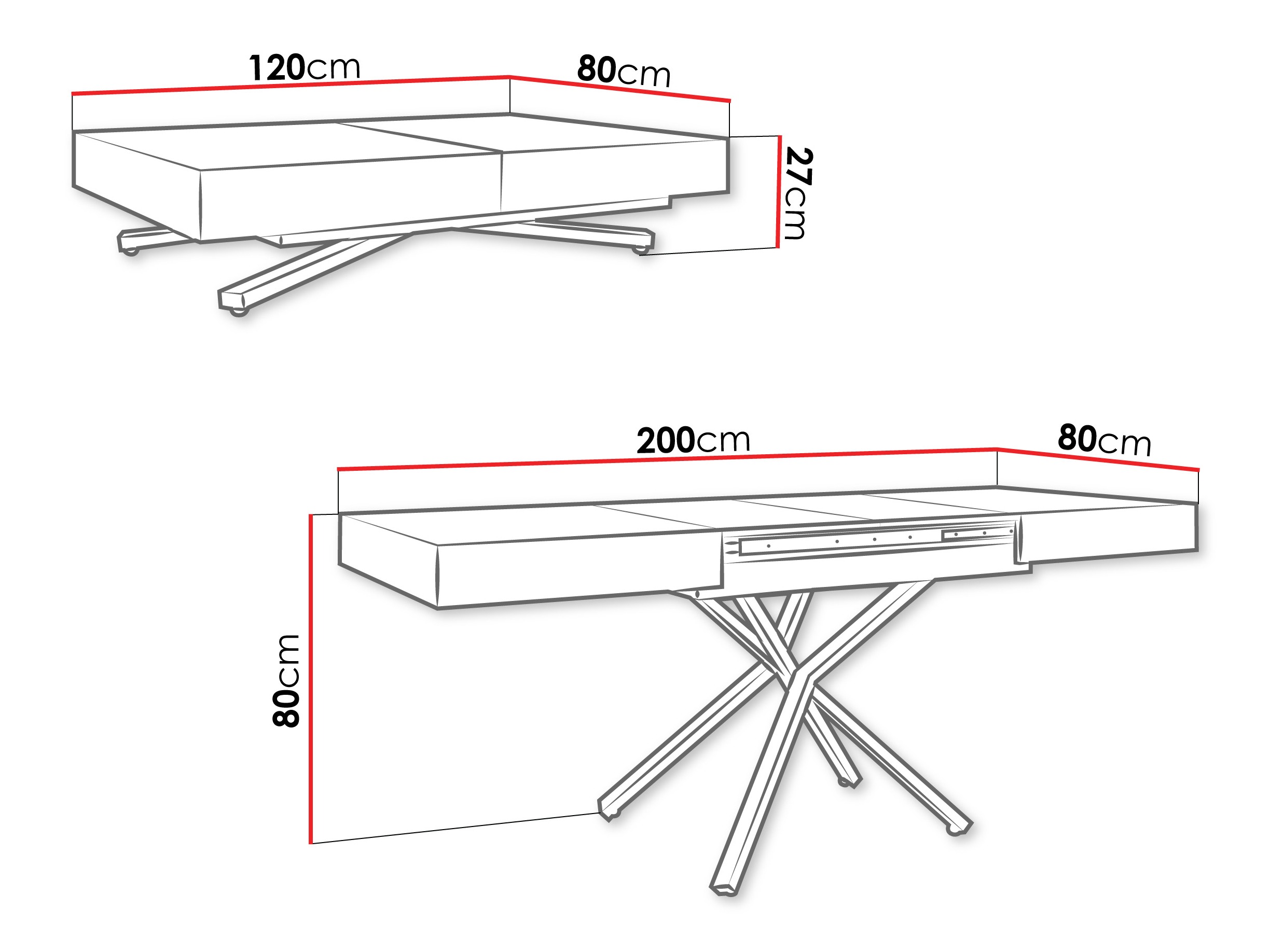Coffee table transformer Oswego 178 (Cashmere)