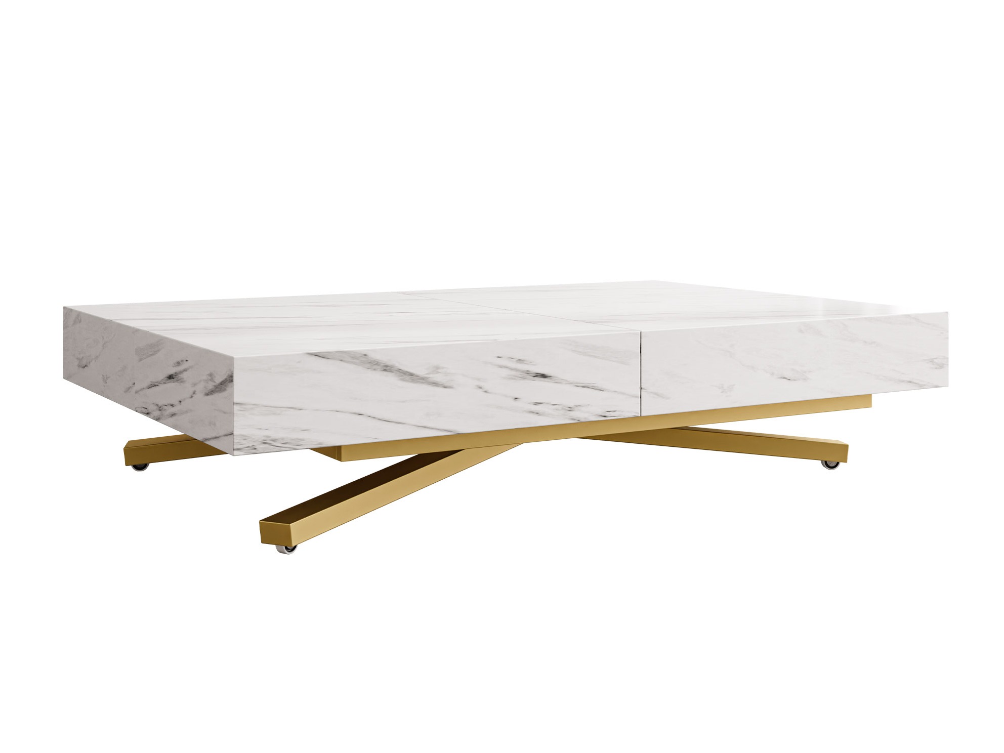Coffee table transformer Oswego 178 (White marble)