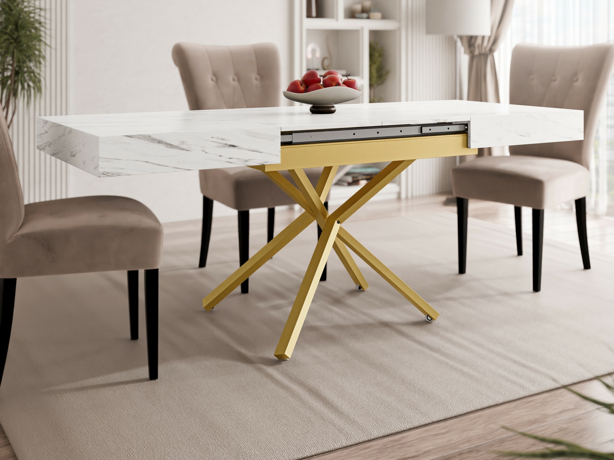 Coffee table transformer Oswego 178 (White marble)