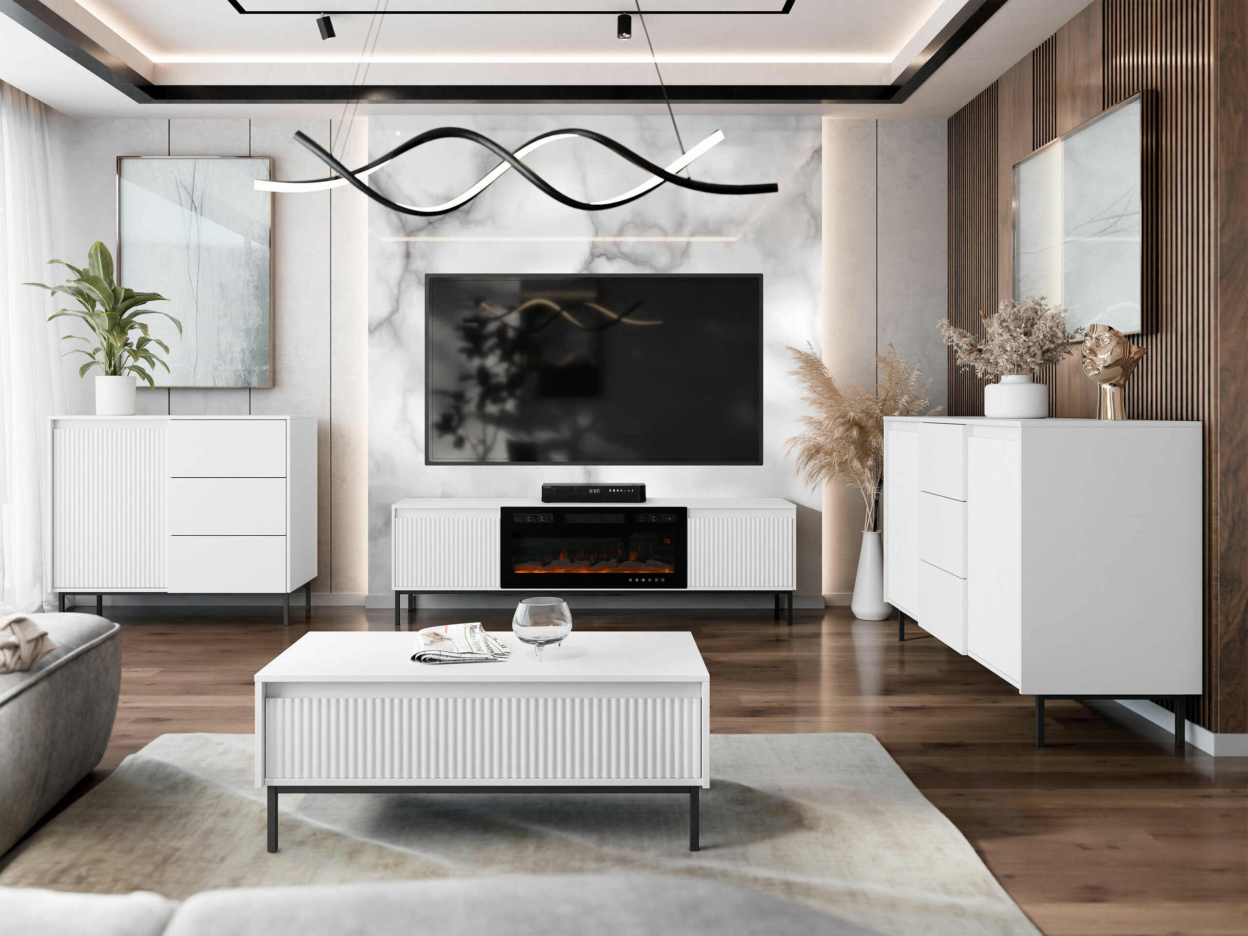 Living room set Comfivo Delruva III (White)