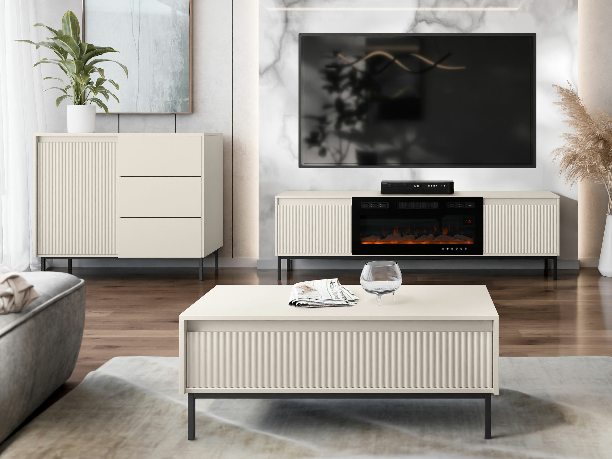Living room set Comfivo Delruva IV (Cashmere)