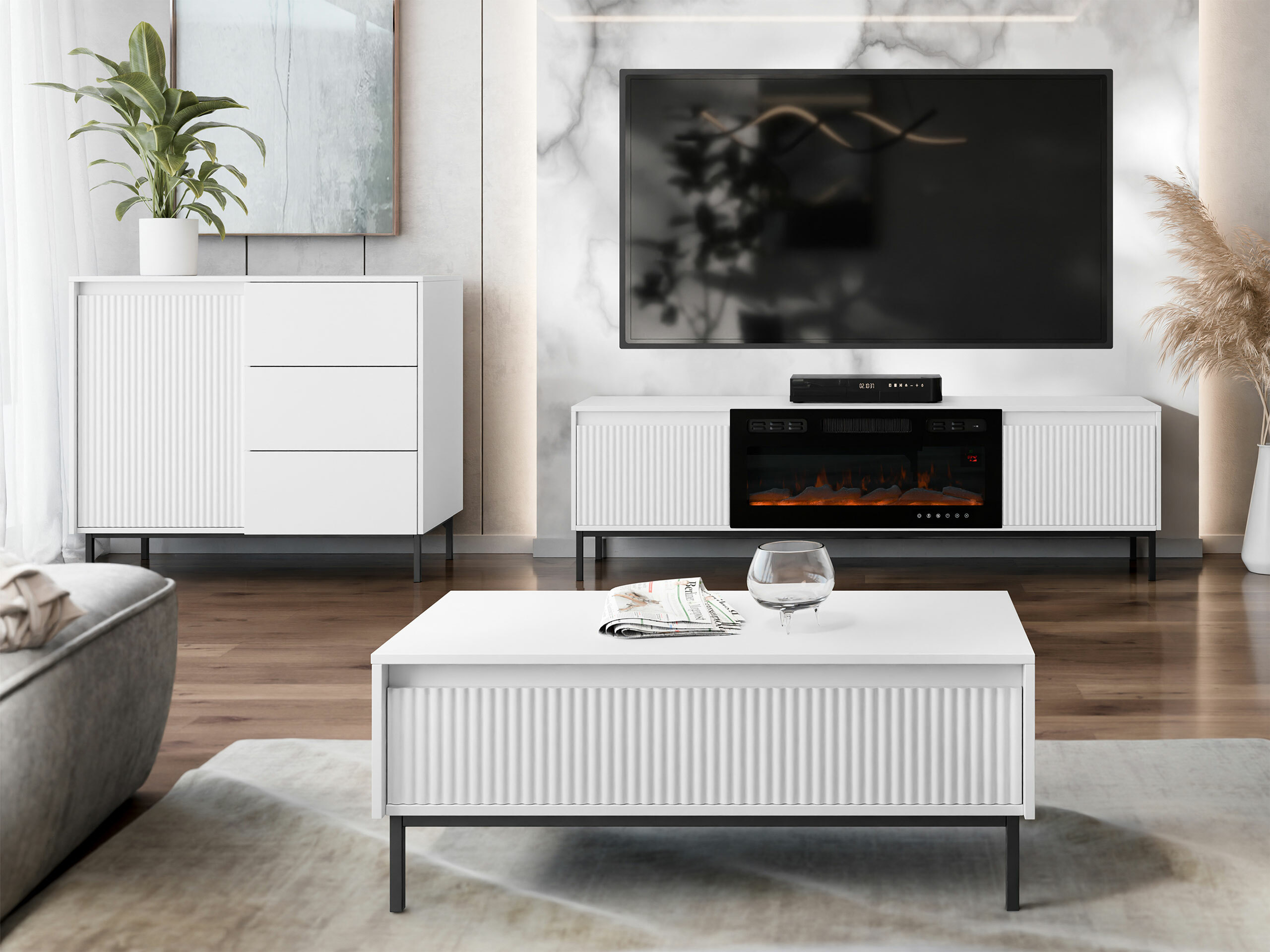 Living room set Comfivo Delruva IV (White)
